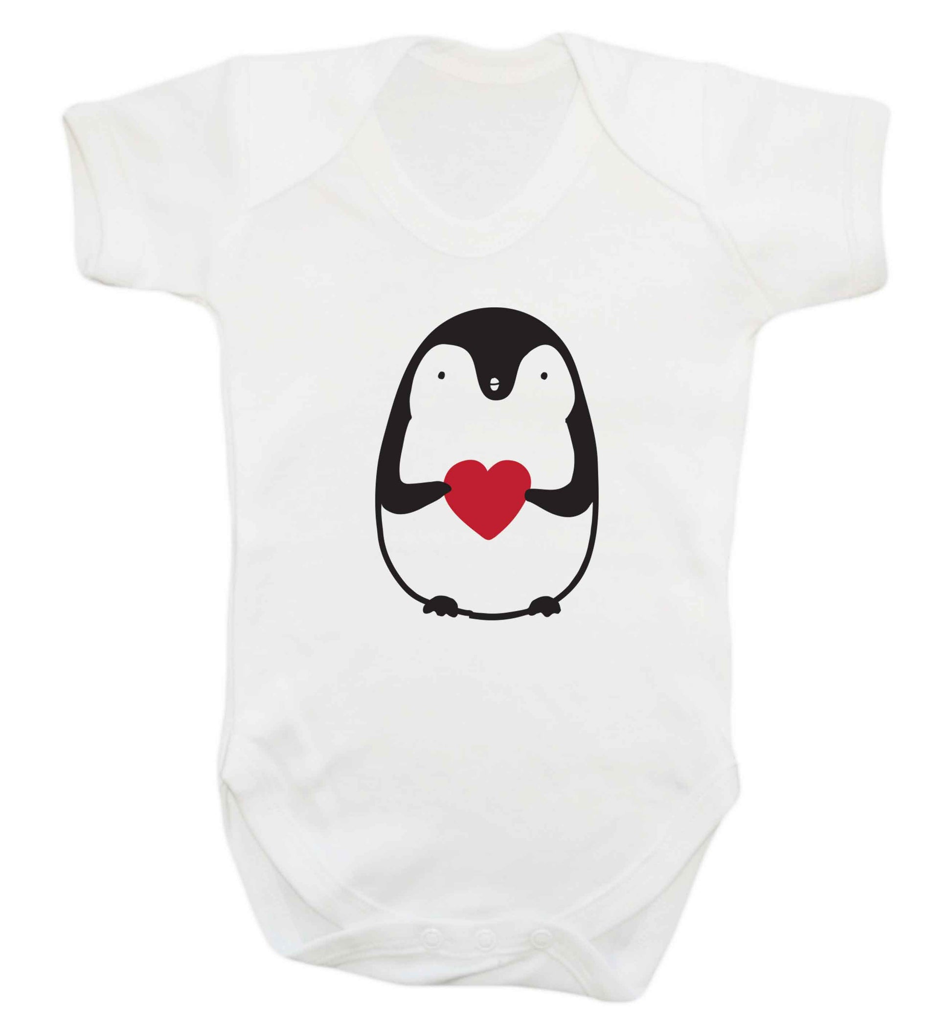 Cute penguin heart baby vest white 18-24 months