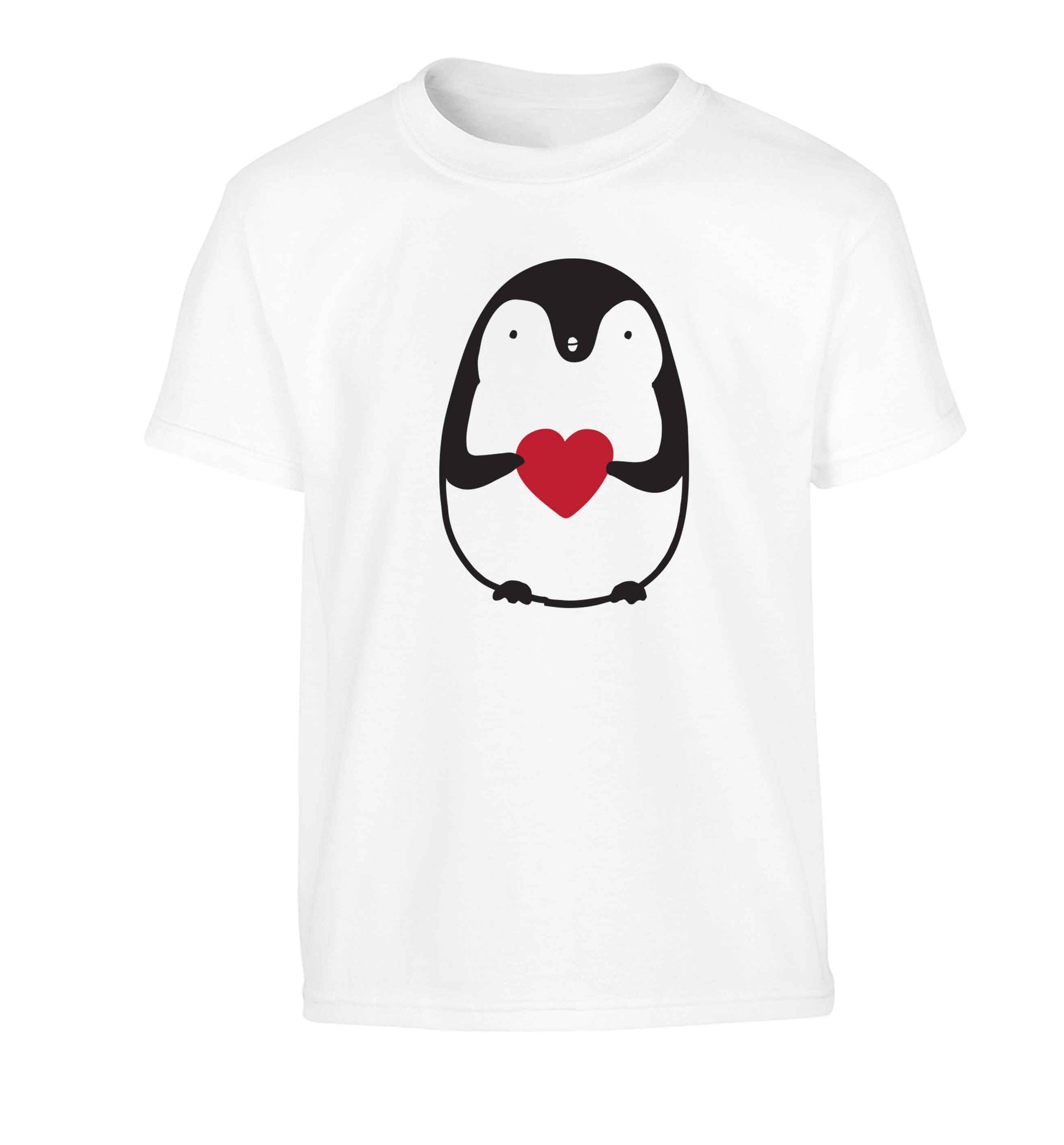 Cute penguin heart Children's white Tshirt 12-13 Years