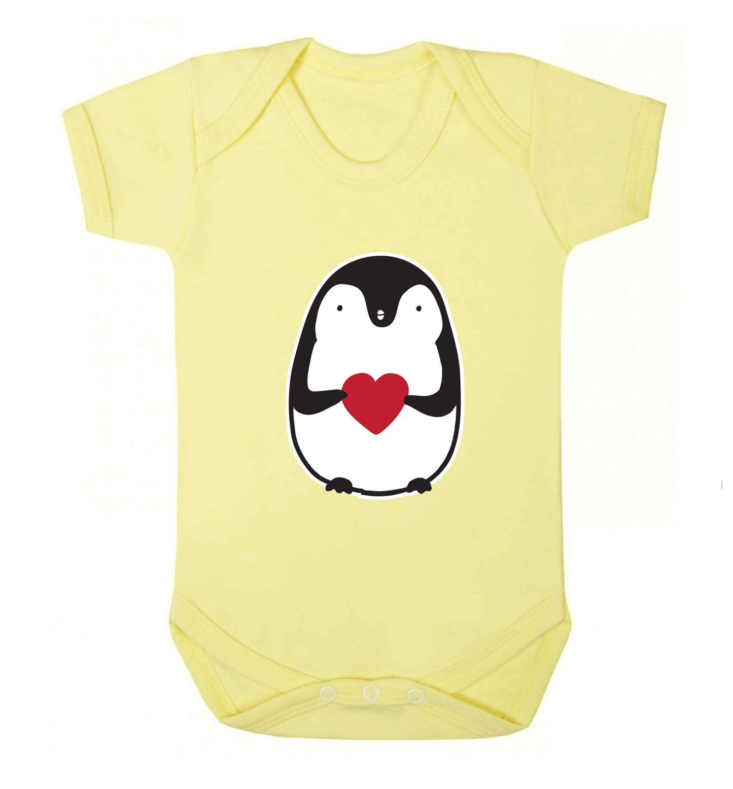 Cute penguin heart baby vest pale yellow 18-24 months