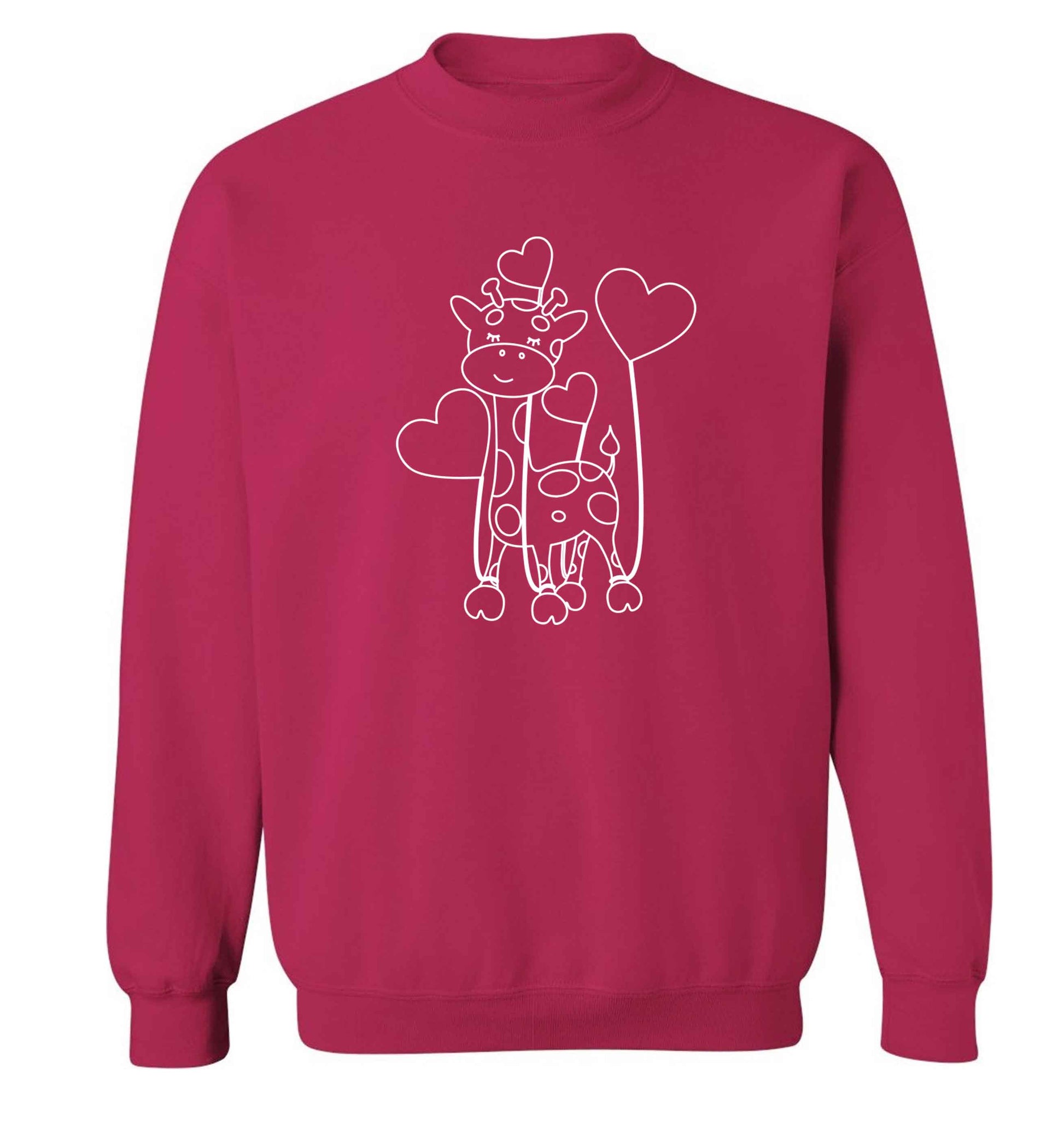 Valentine giraffe adult's unisex pink sweater 2XL