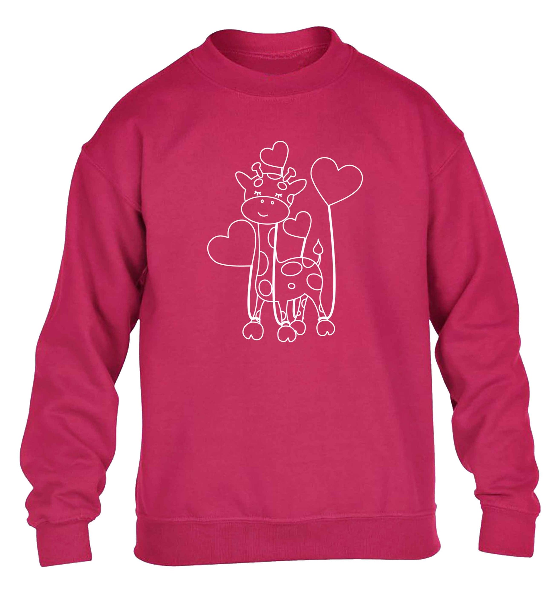 Valentine giraffe children's pink sweater 12-13 Years