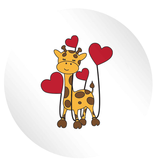 Valentine giraffe 24 @ 45mm matt circle stickers