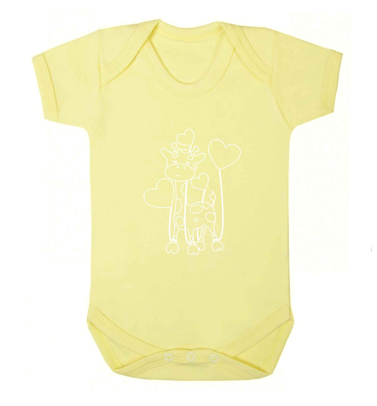Valentine giraffe baby vest pale yellow 18-24 months