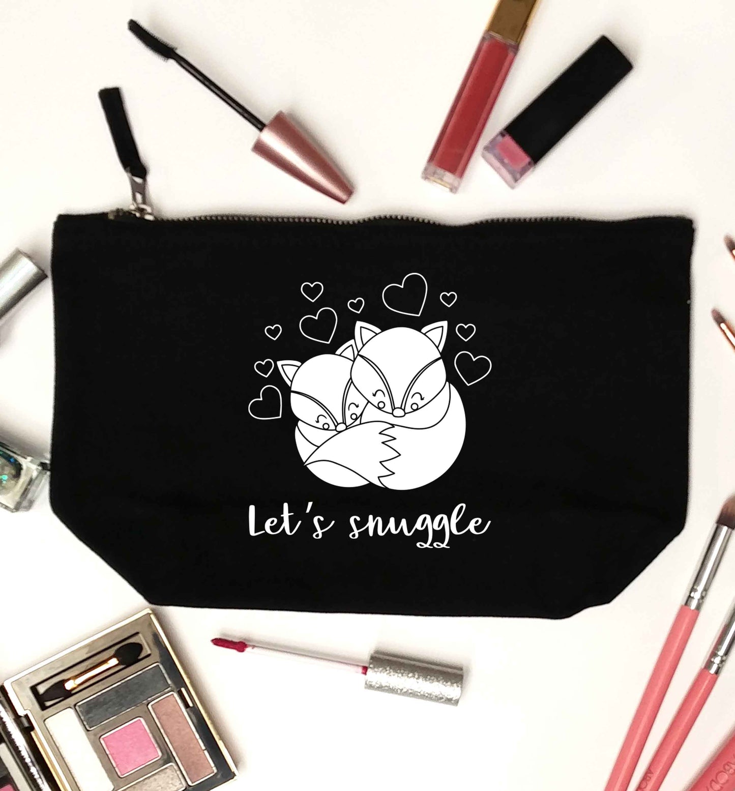 Let's snuggle black makeup bag