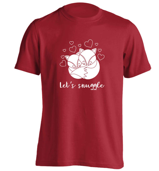 Let's snuggle adults unisex red Tshirt 2XL