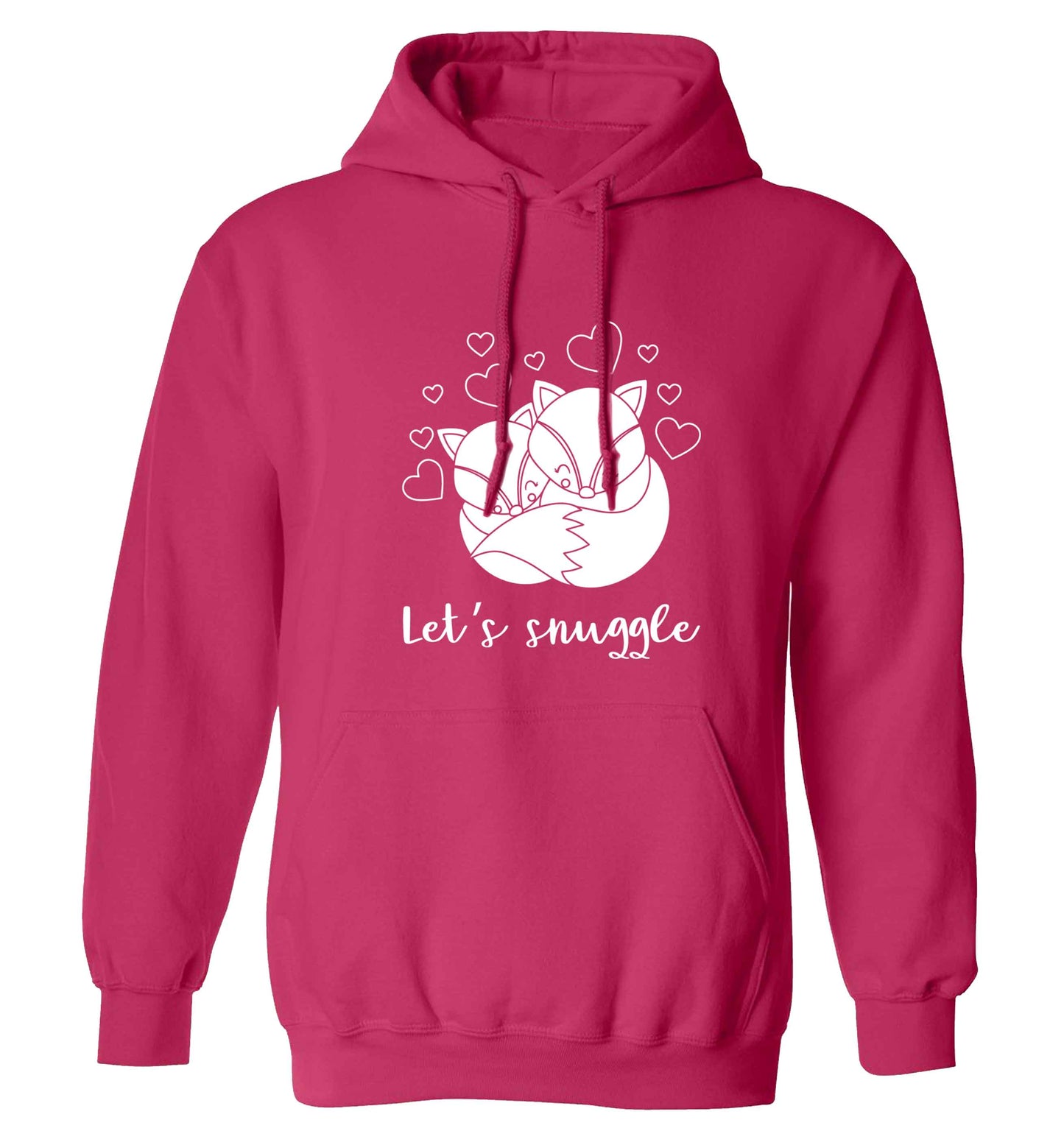 Let's snuggle adults unisex pink hoodie 2XL