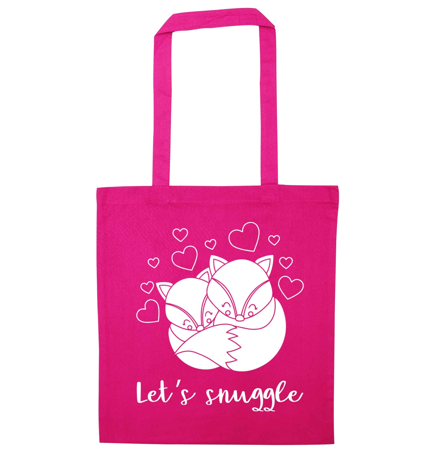Let's snuggle pink tote bag