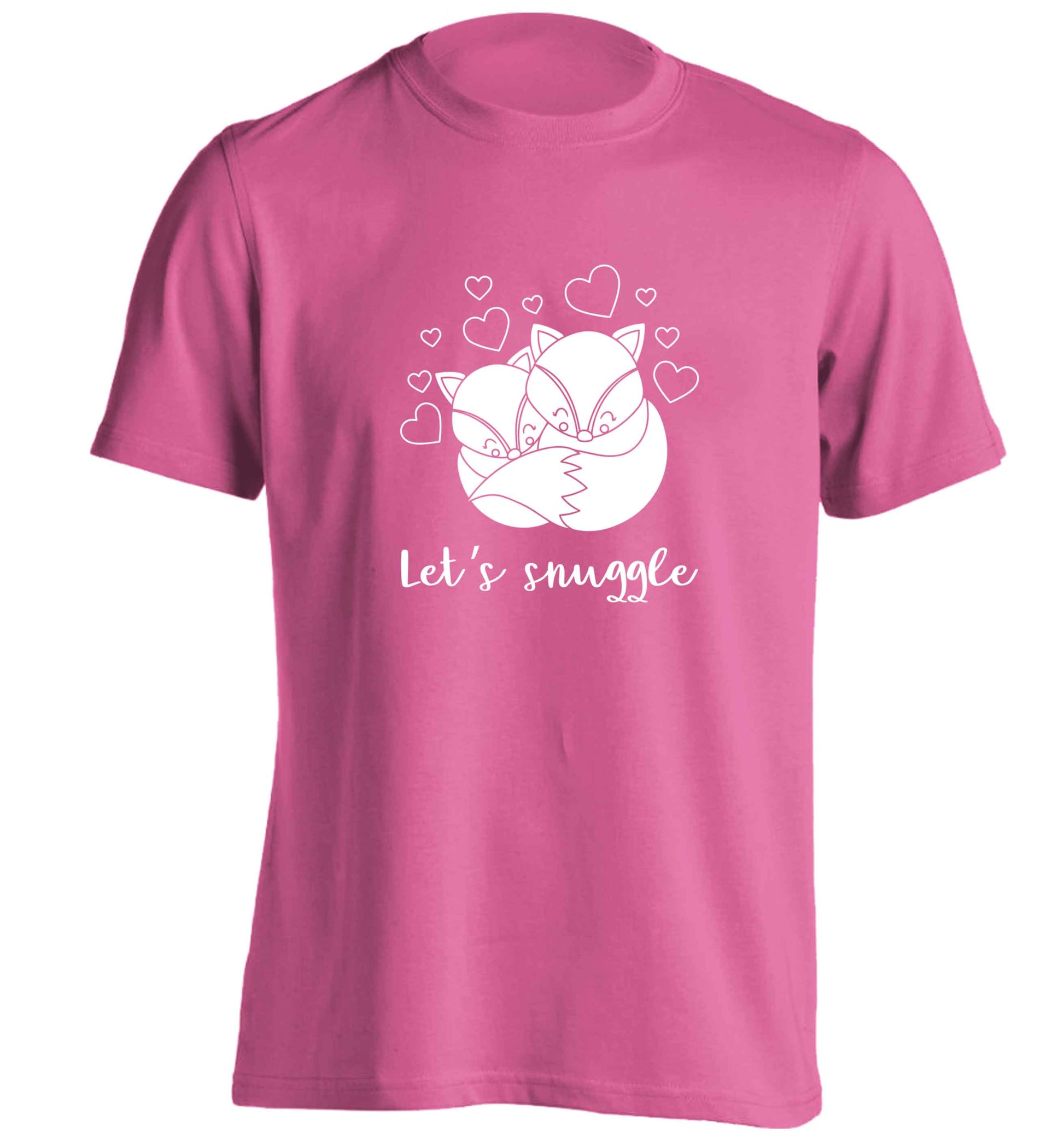 Let's snuggle adults unisex pink Tshirt 2XL