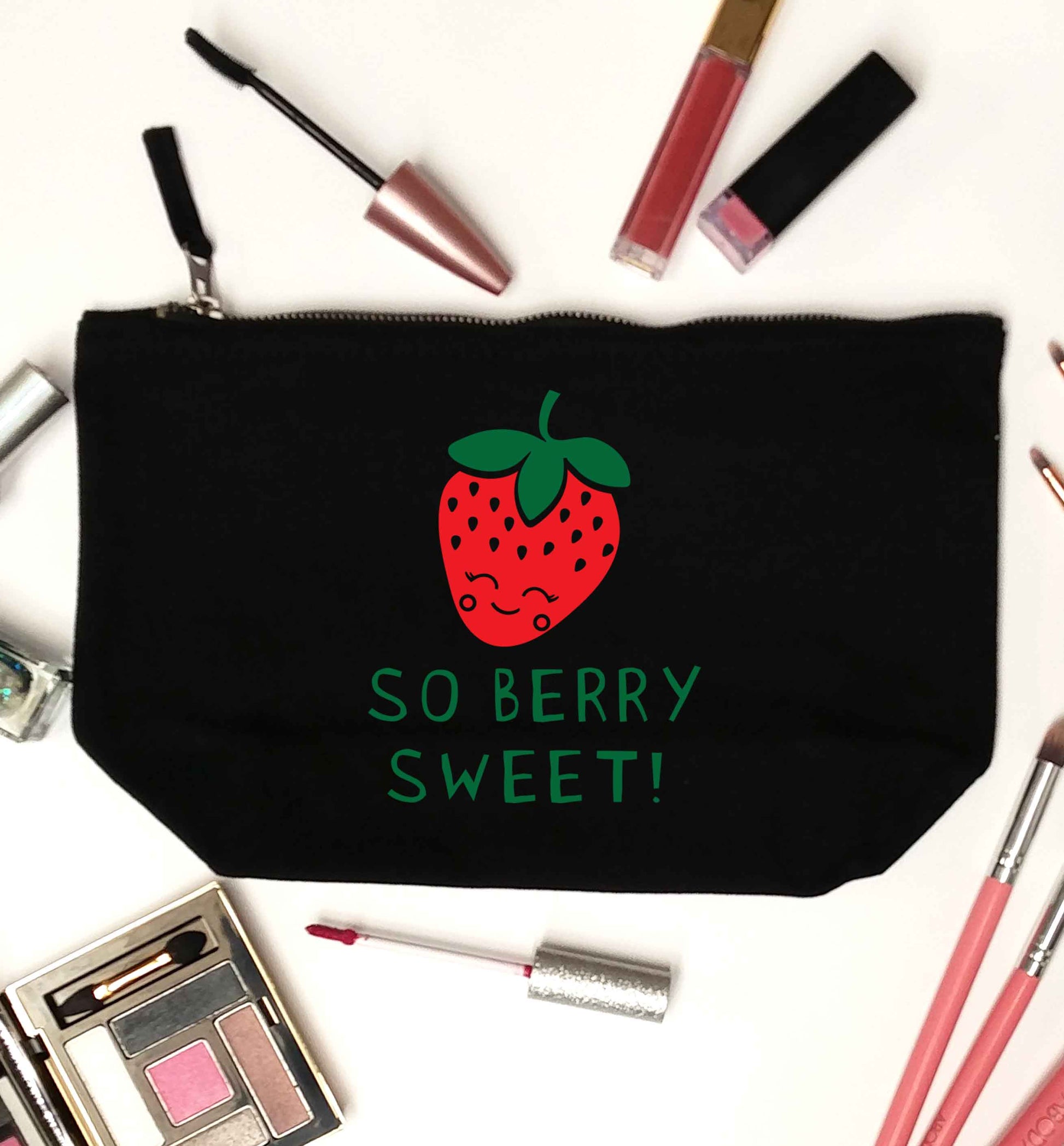 So berry sweet black makeup bag