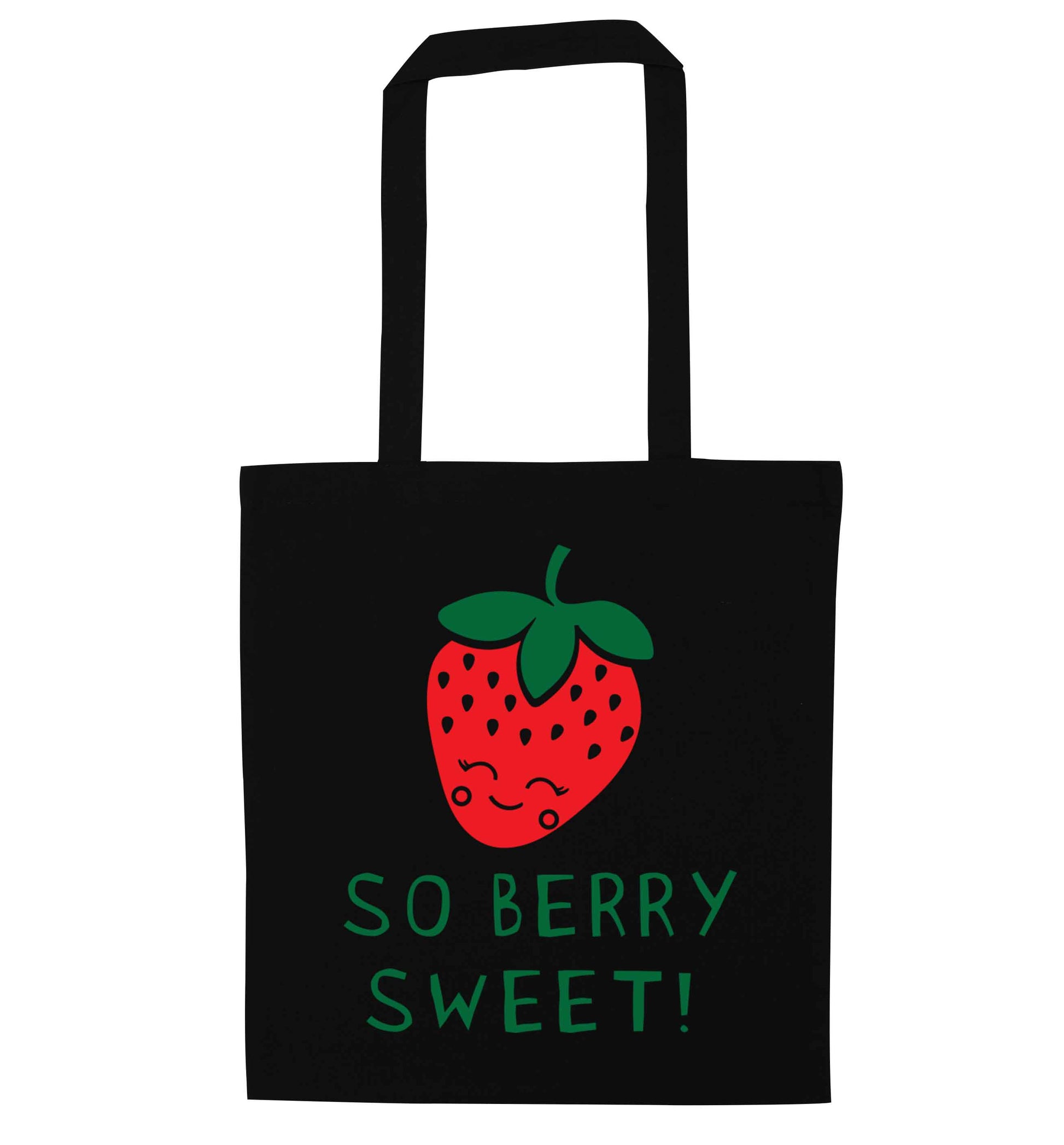 So berry sweet black tote bag