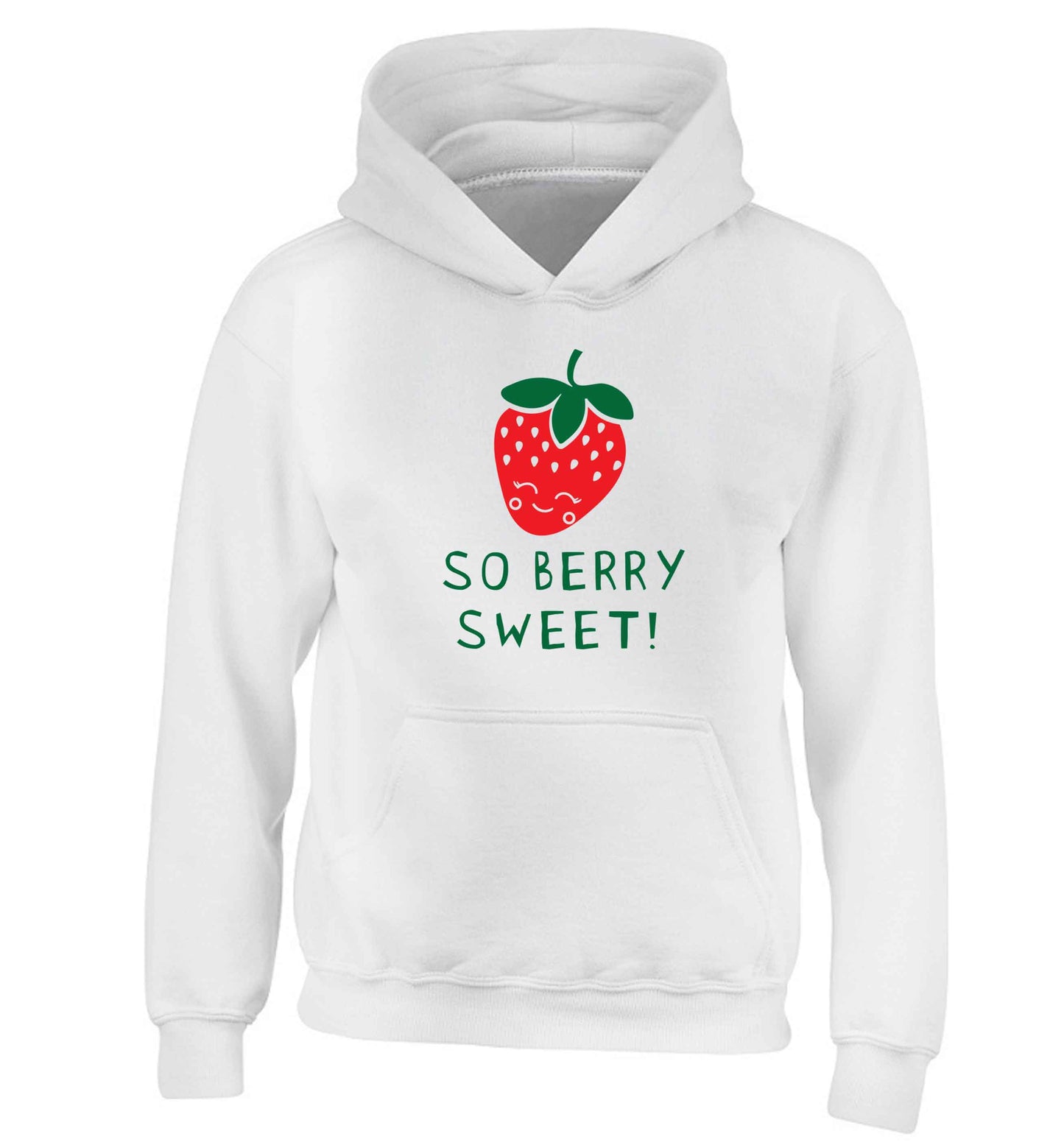 So berry sweet children's white hoodie 12-13 Years