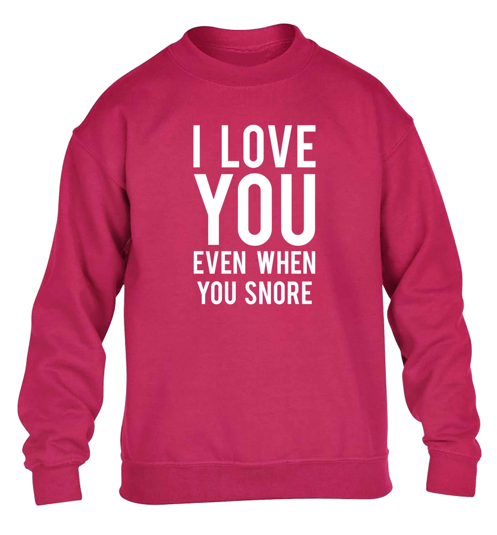I love you even when you snore children's pink sweater 12-13 Years