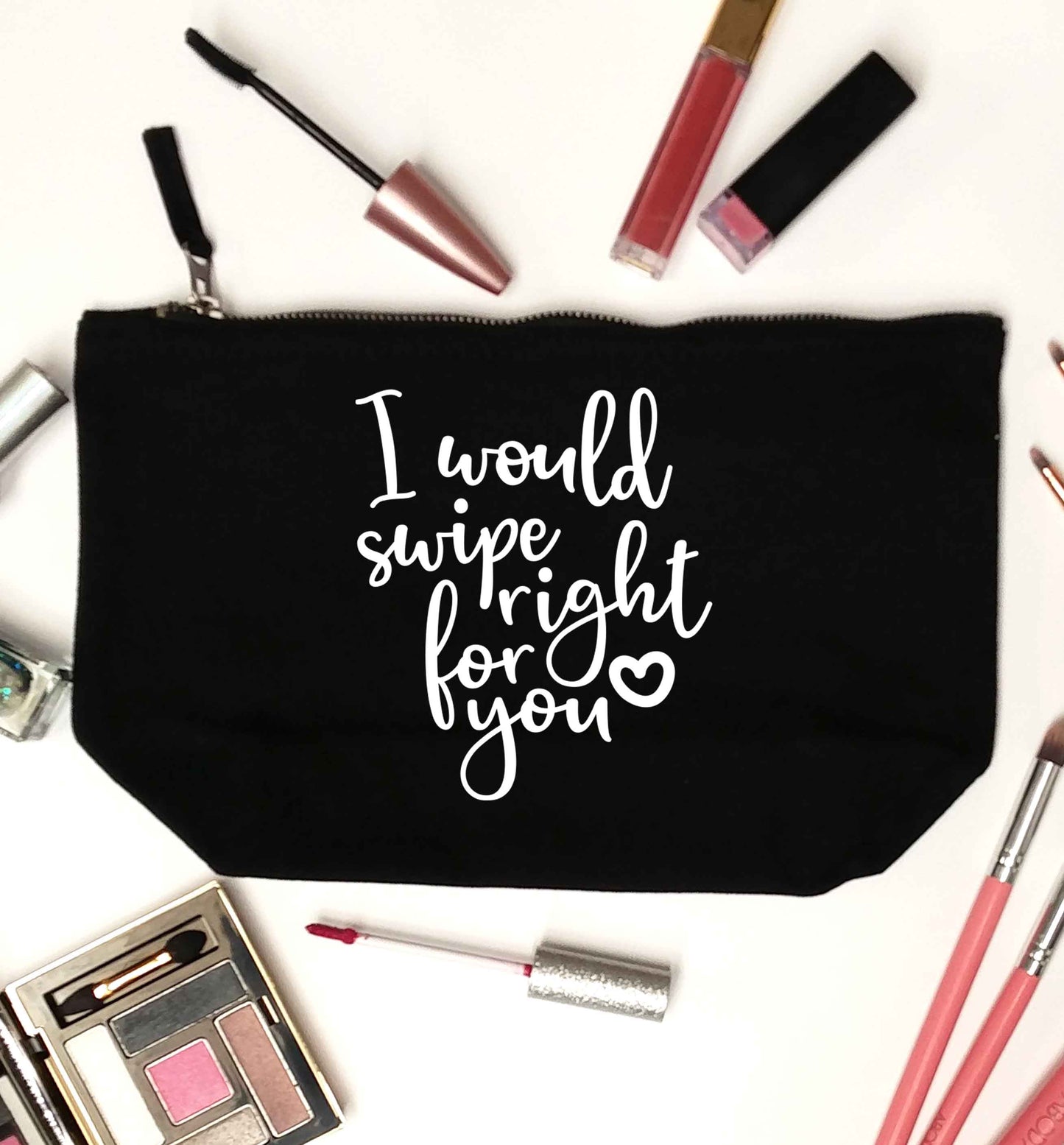 I would swipe right for you black makeup bag