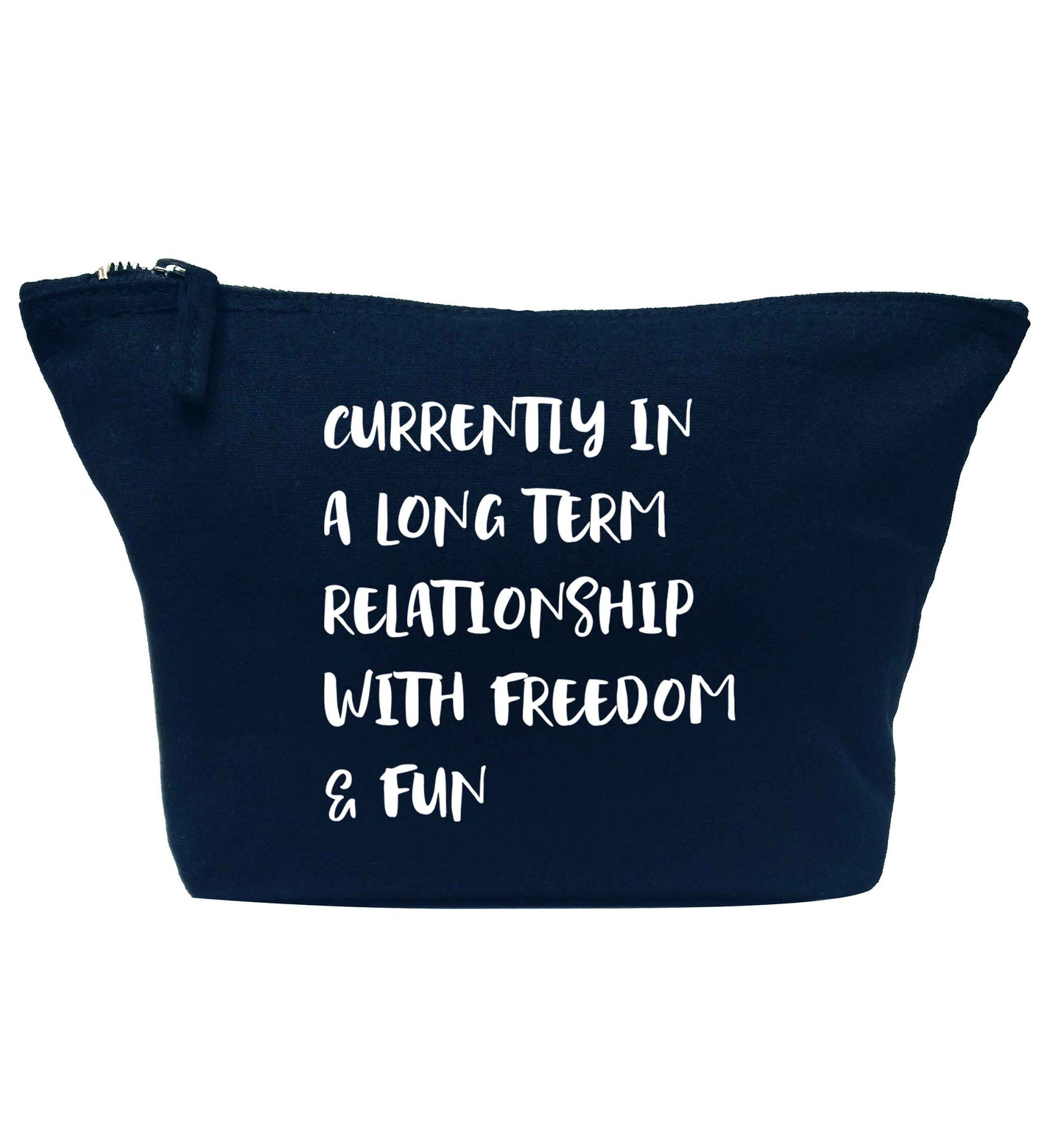 Currently in a long term relationship with freedom and fun navy makeup bag