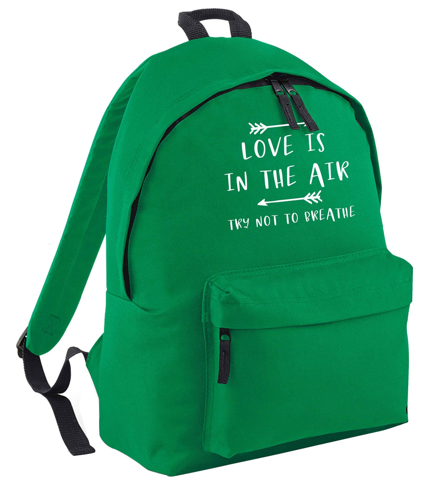 Love is in the air try not to breathe green adults backpack