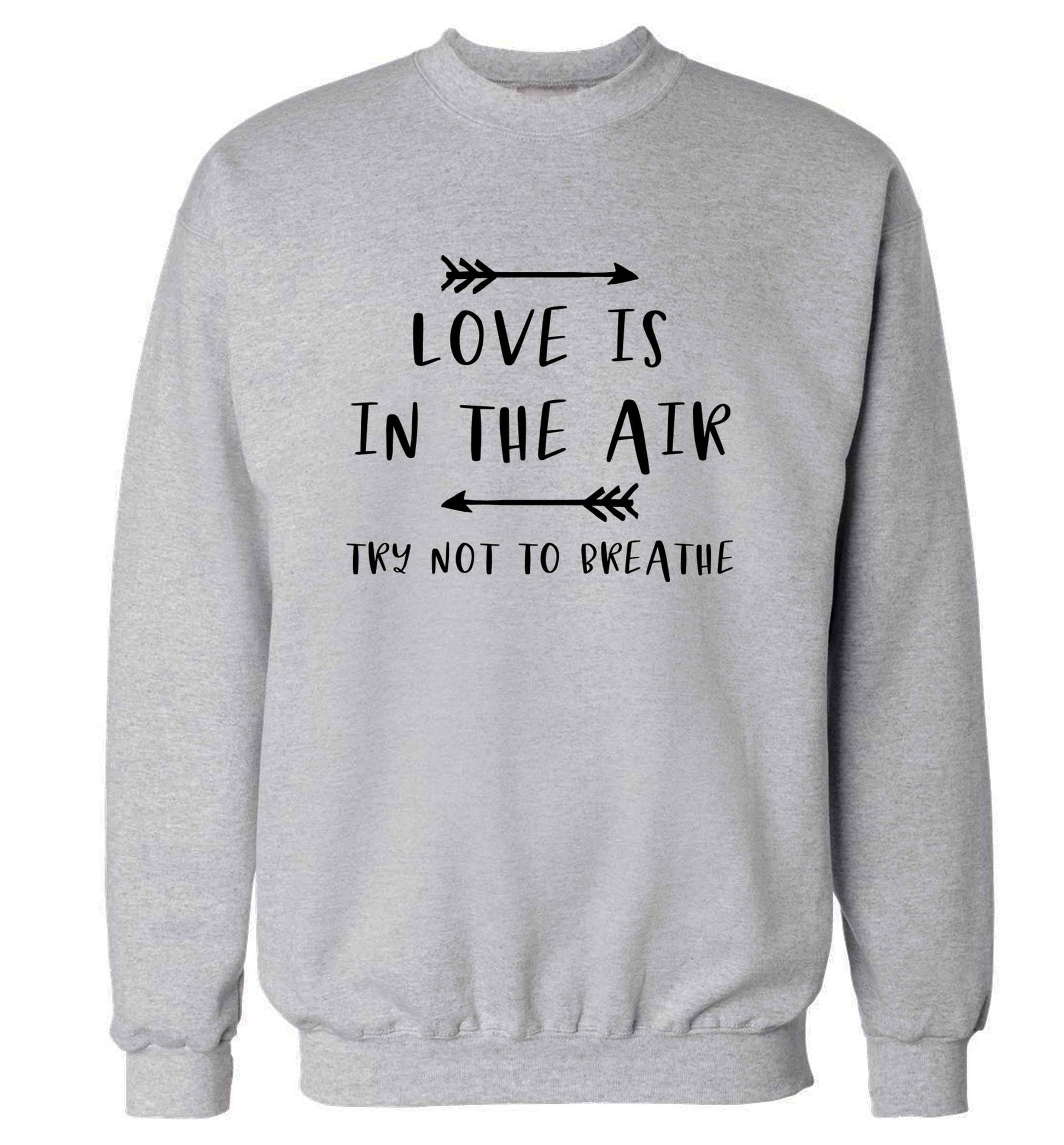 Love is in the air try not to breathe adult's unisex grey sweater 2XL