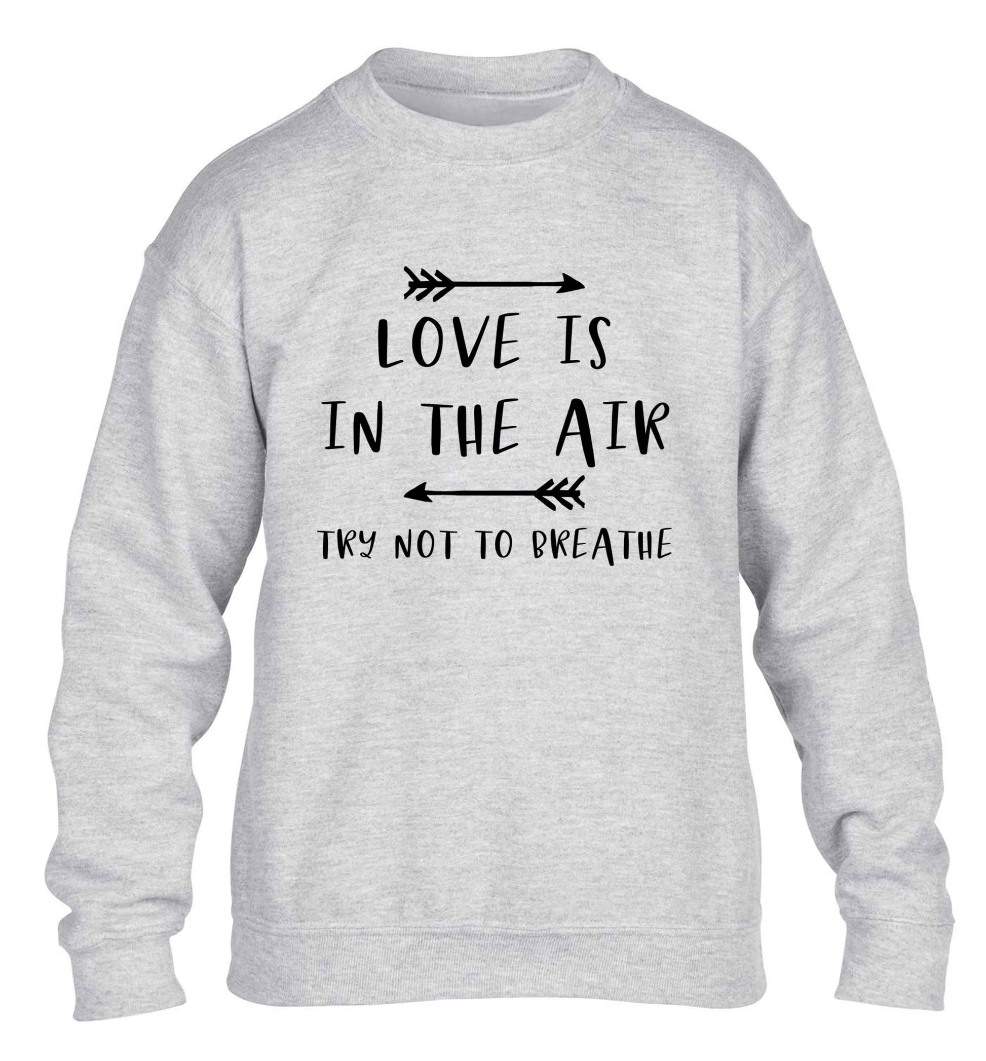 Love is in the air try not to breathe children's grey sweater 12-13 Years