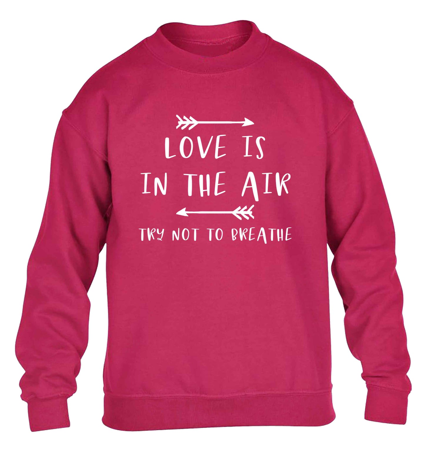 Love is in the air try not to breathe children's pink sweater 12-13 Years