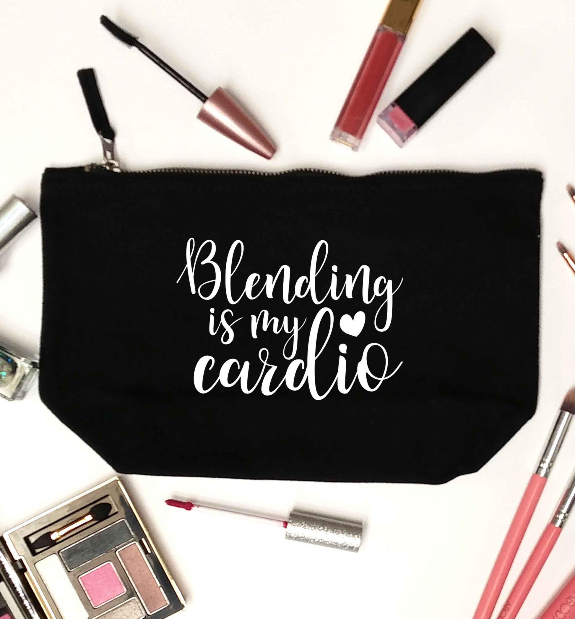 Blending is my cardio black makeup bag