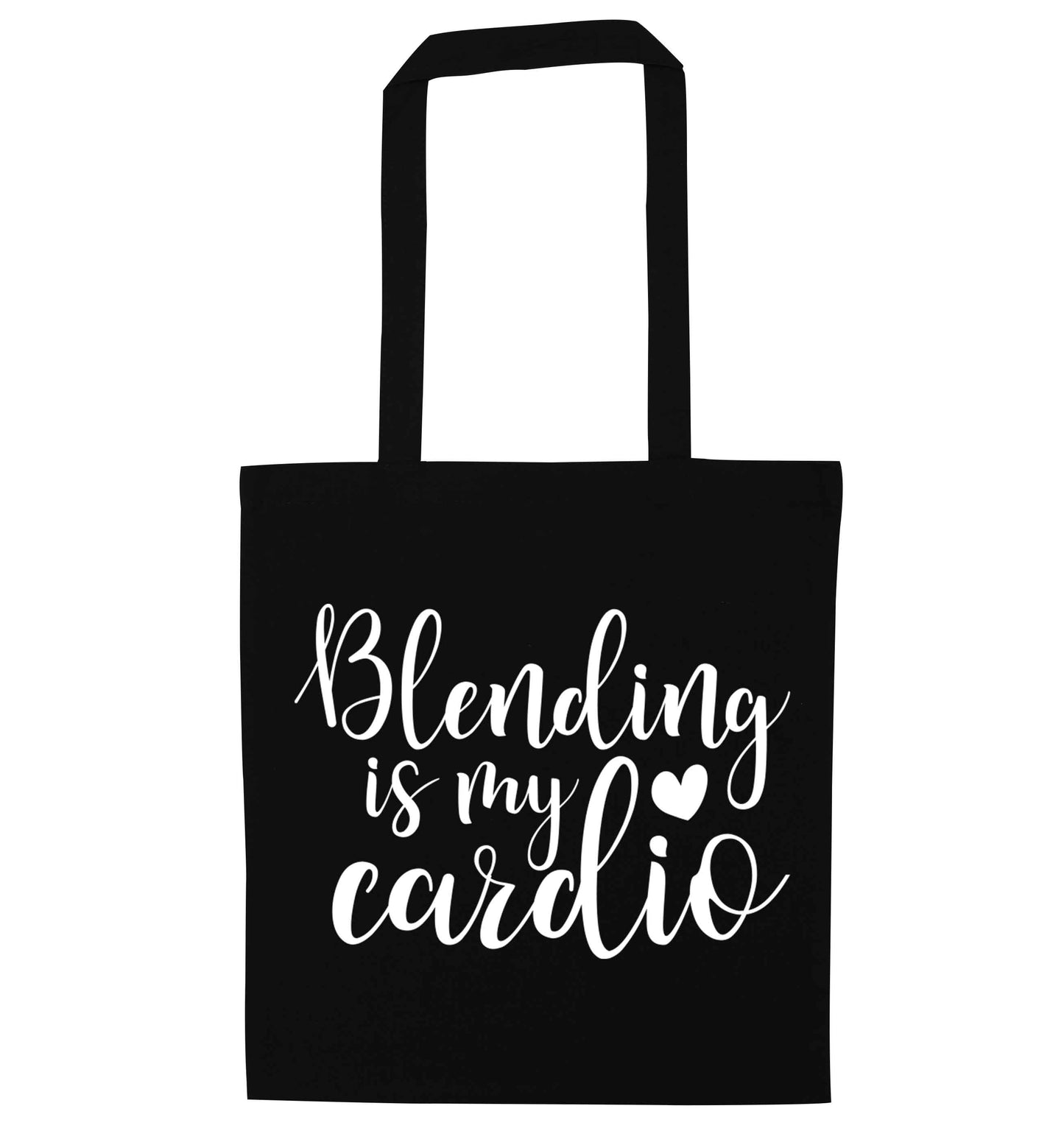 Blending is my cardio black tote bag