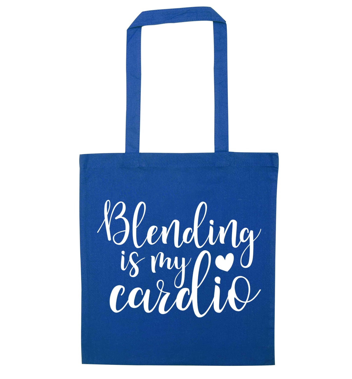 Blending is my cardio blue tote bag