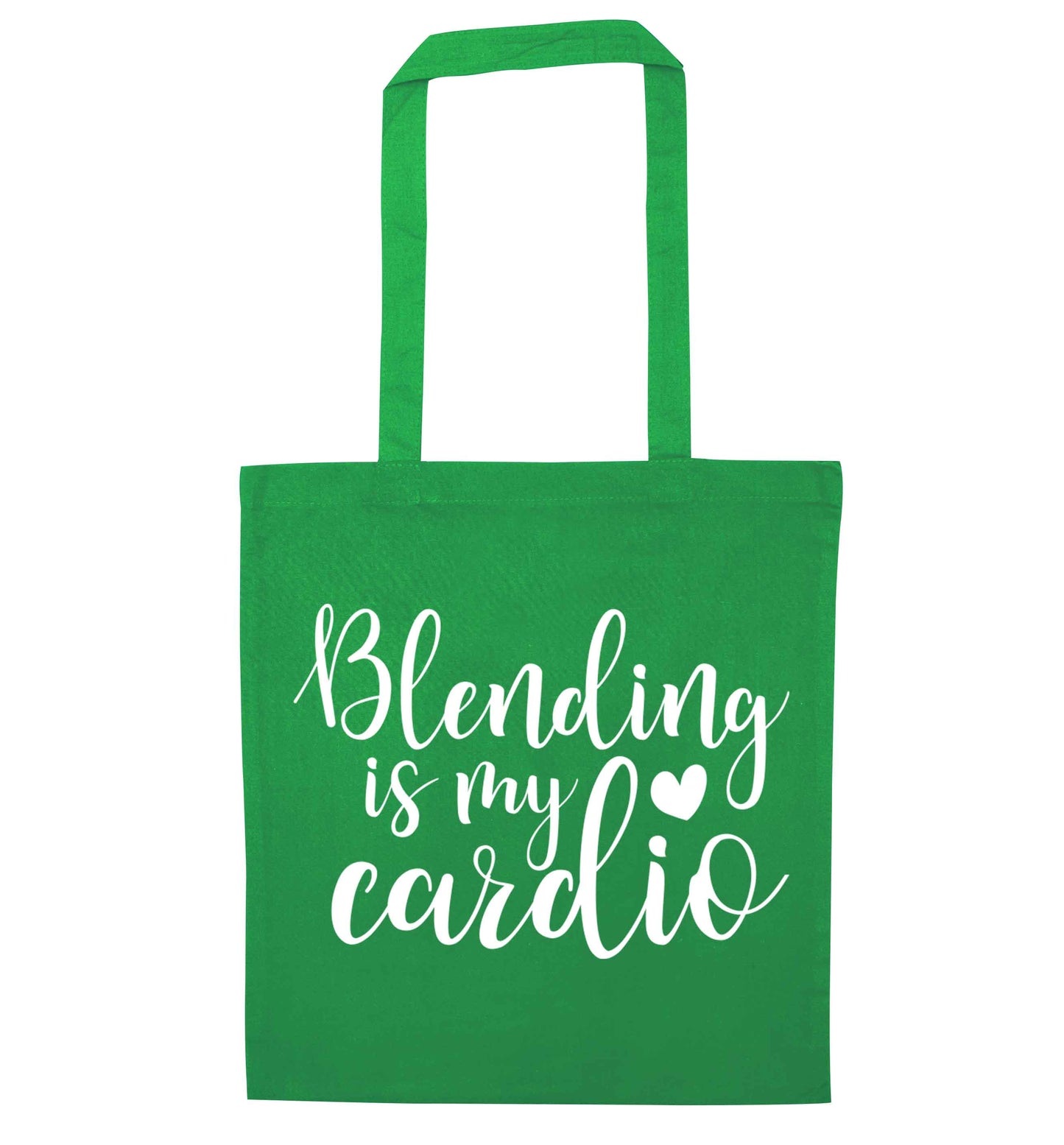 Blending is my cardio green tote bag