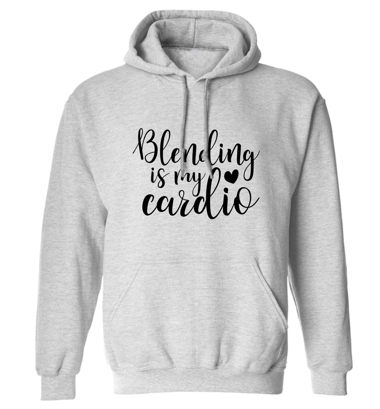 Blending is my cardio adults unisex grey hoodie 2XL