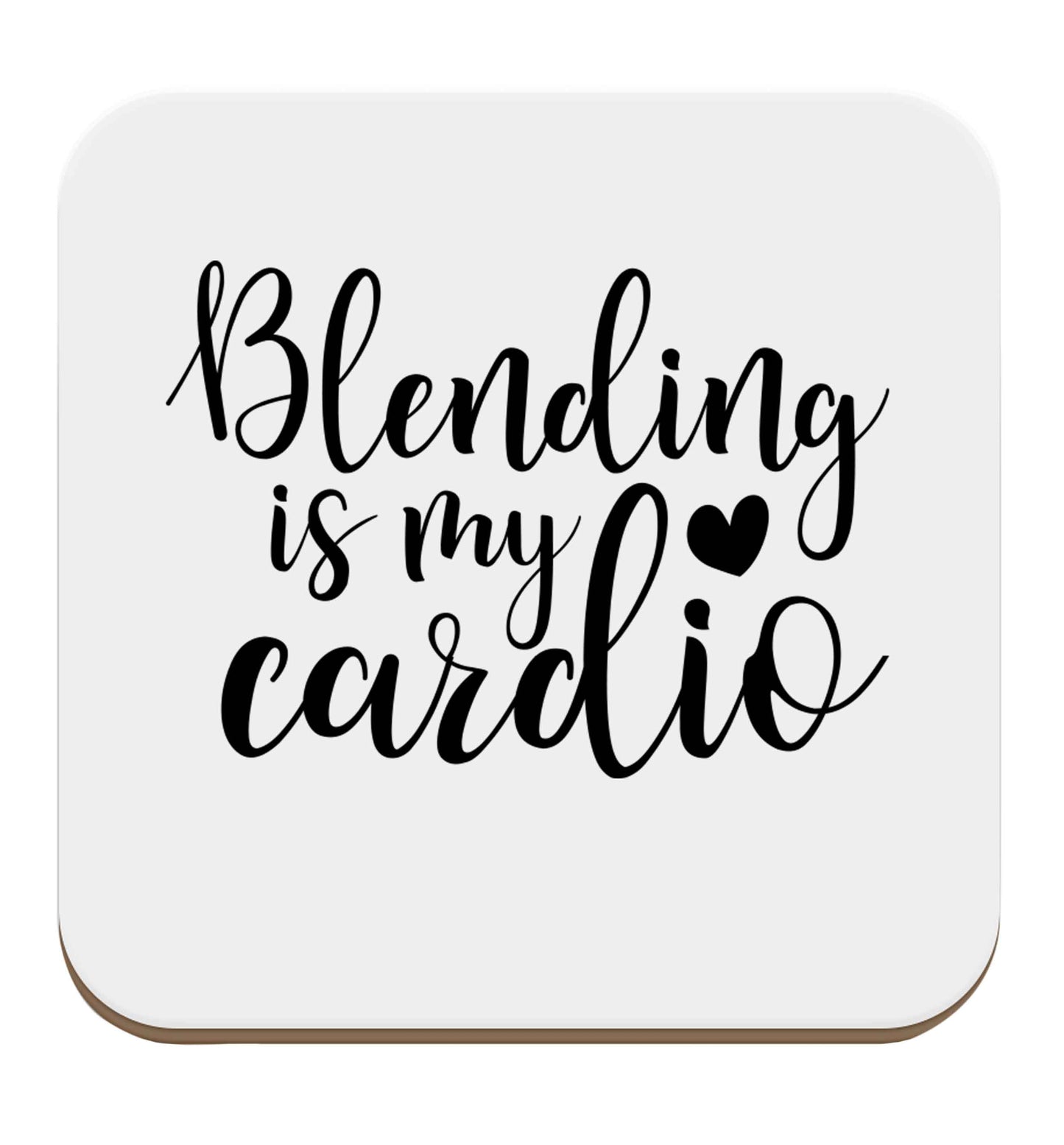 Blending is my cardio set of four coasters