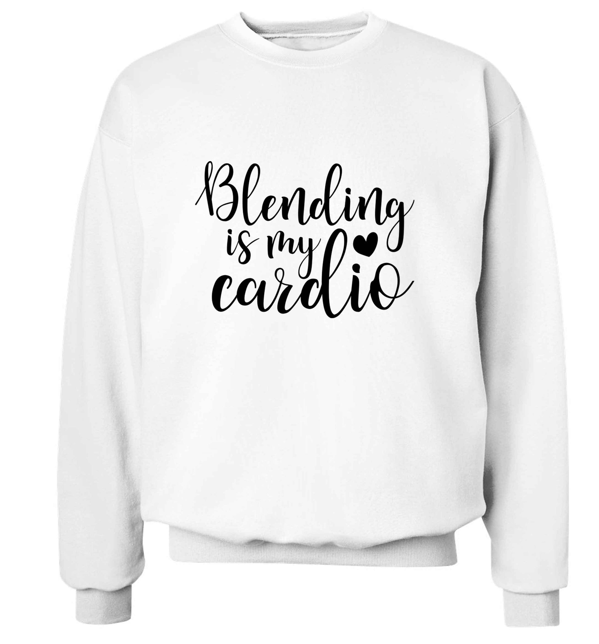 Blending is my cardio adult's unisex white sweater 2XL