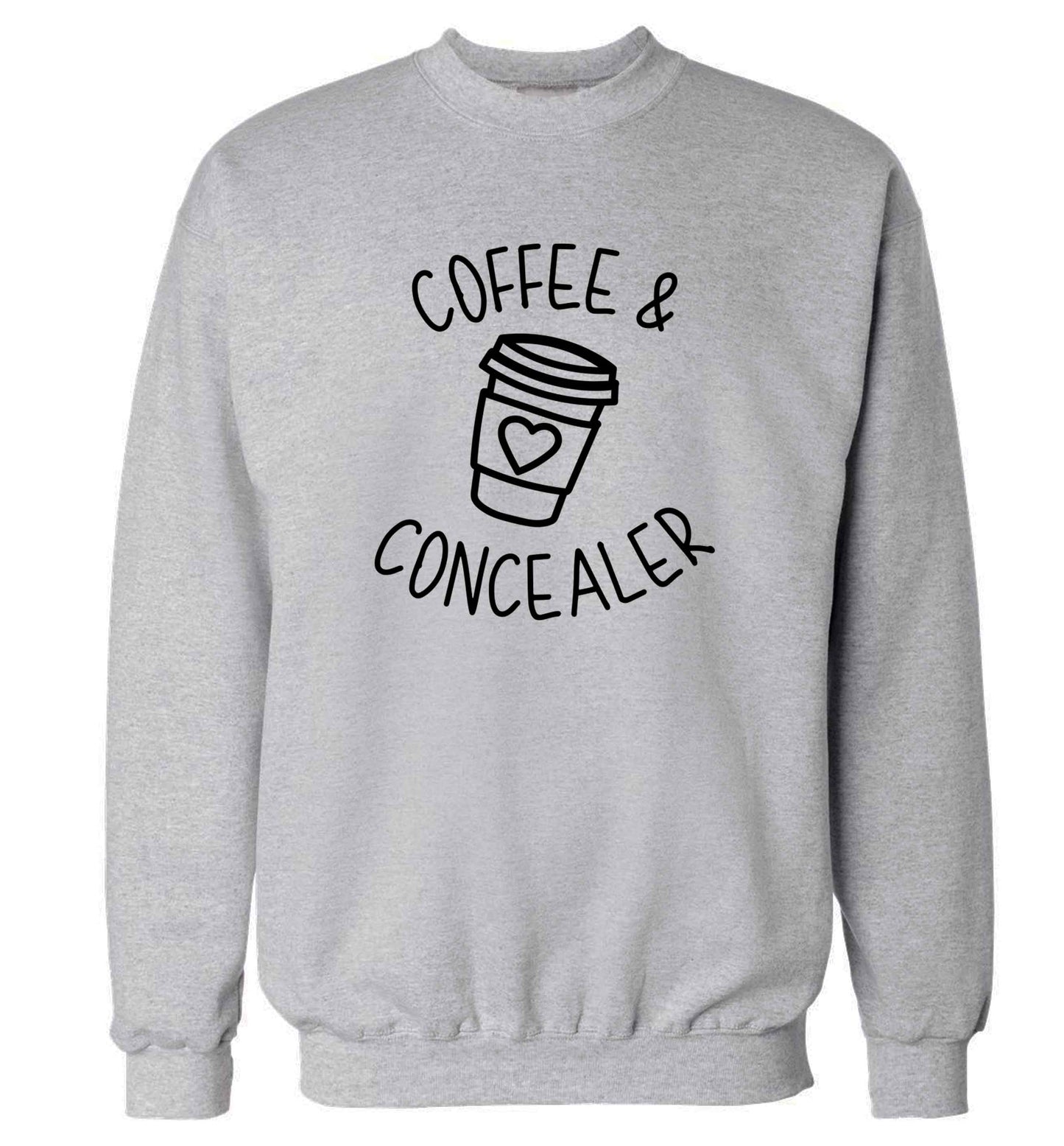 Coffee and concealer adult's unisex grey sweater 2XL