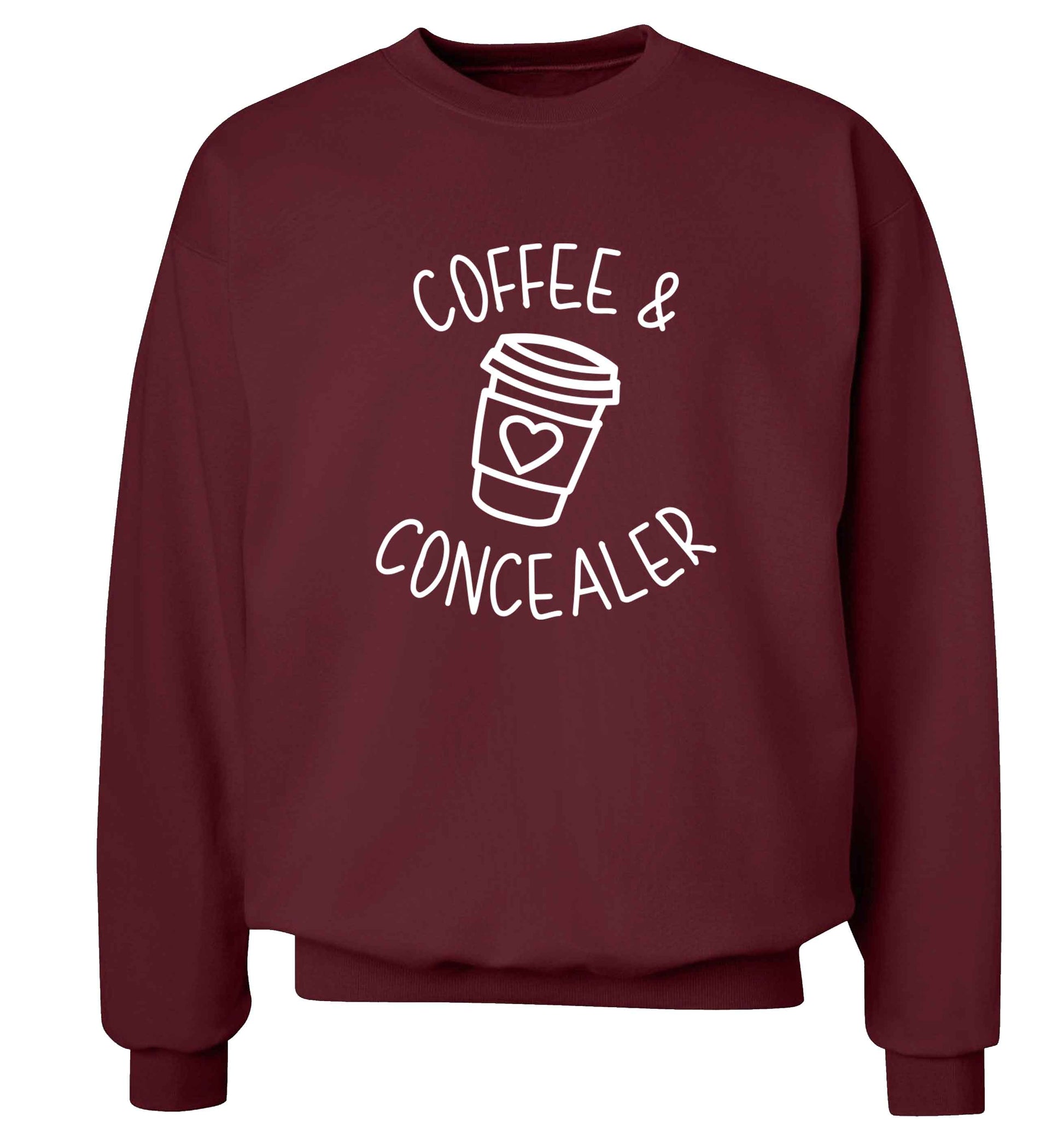 Coffee and concealer adult's unisex maroon sweater 2XL
