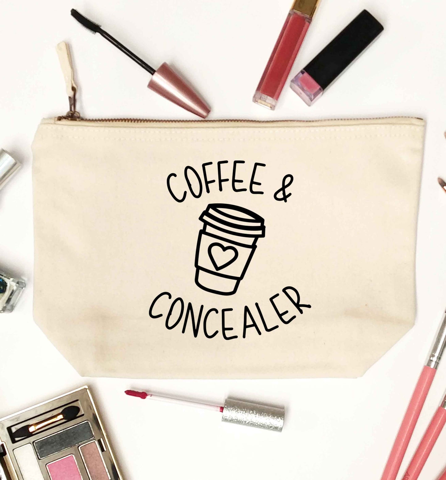 Coffee and concealer natural makeup bag