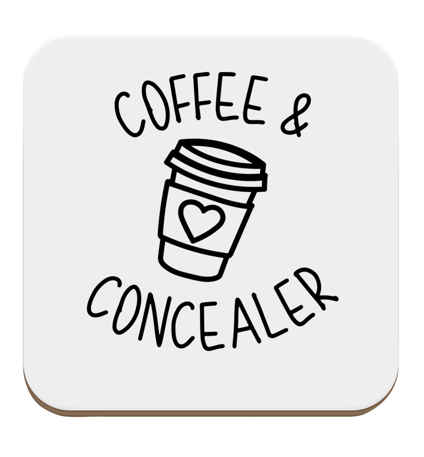 Coffee and concealer set of four coasters