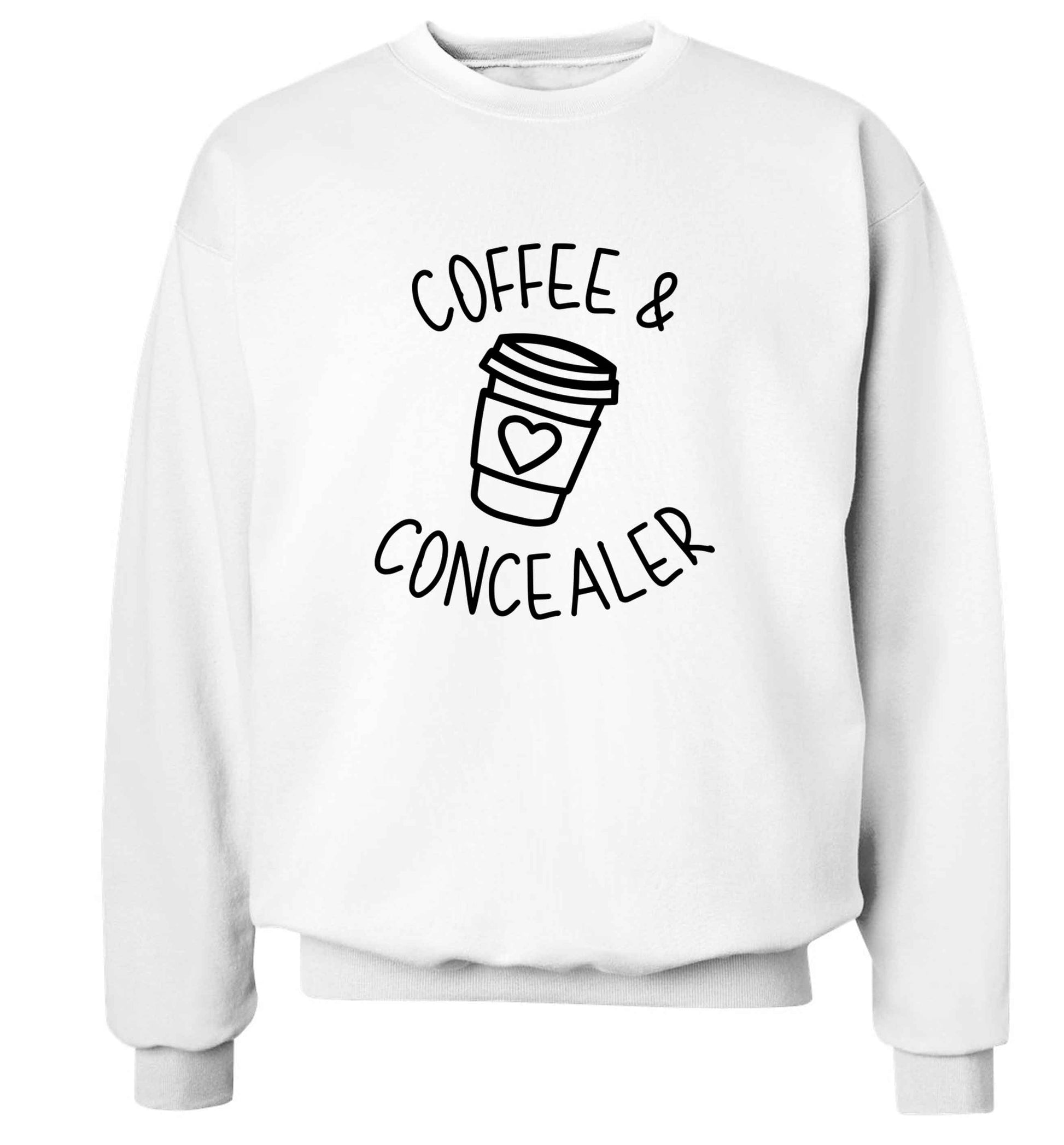 Coffee and concealer adult's unisex white sweater 2XL