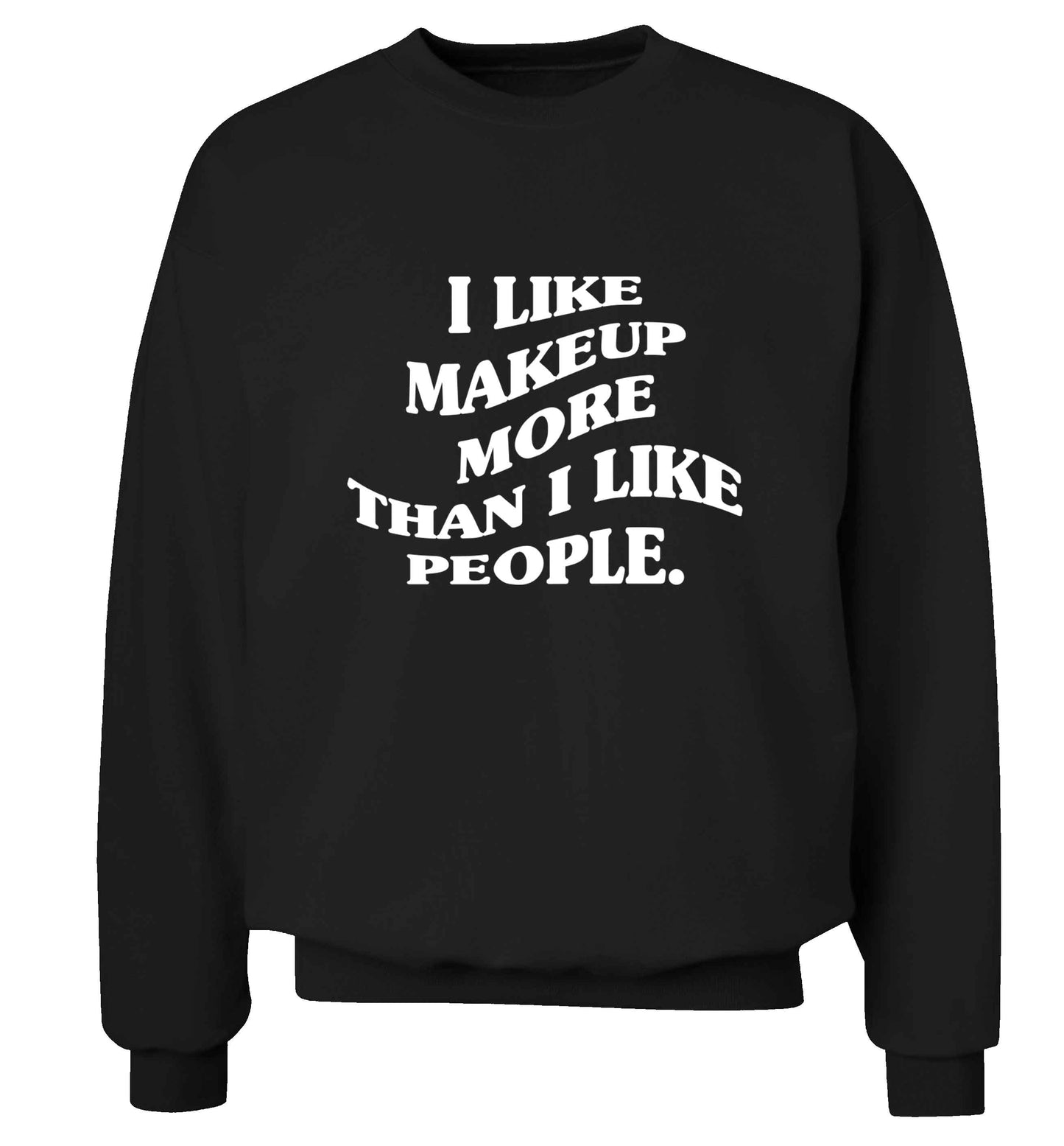 I like makeup more than people adult's unisex black sweater 2XL