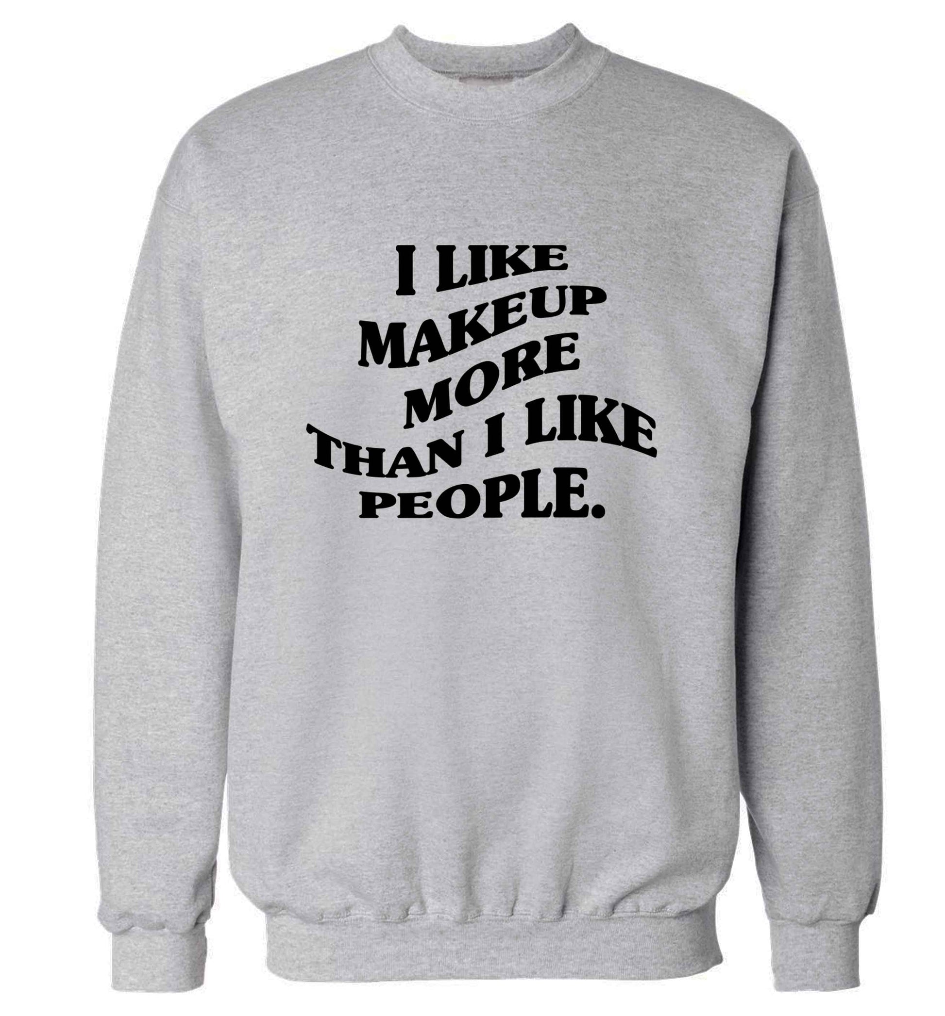 I like makeup more than people adult's unisex grey sweater 2XL