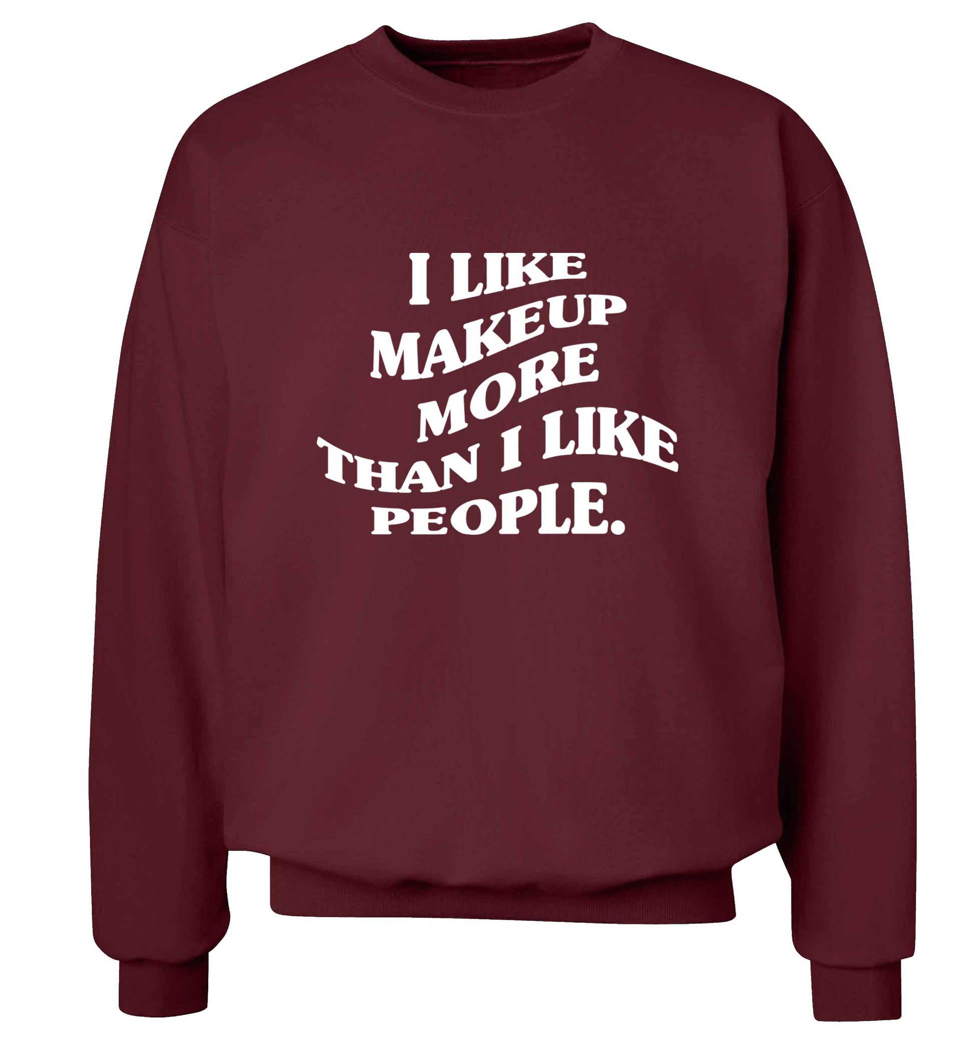 I like makeup more than people adult's unisex maroon sweater 2XL