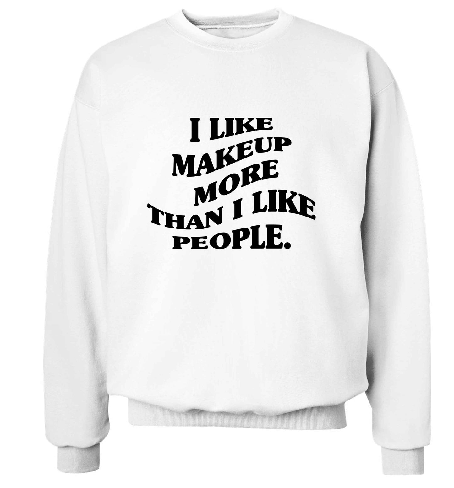 I like makeup more than people adult's unisex white sweater 2XL