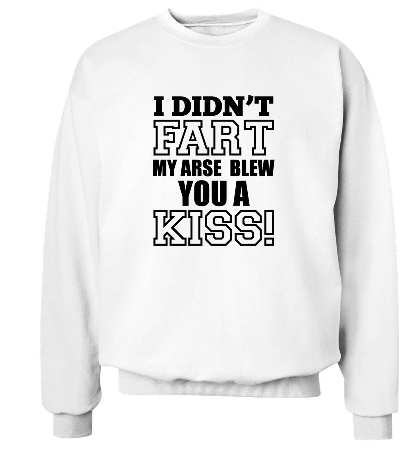 I didn't fart my arse blew you a kiss adult's unisex white sweater 2XL
