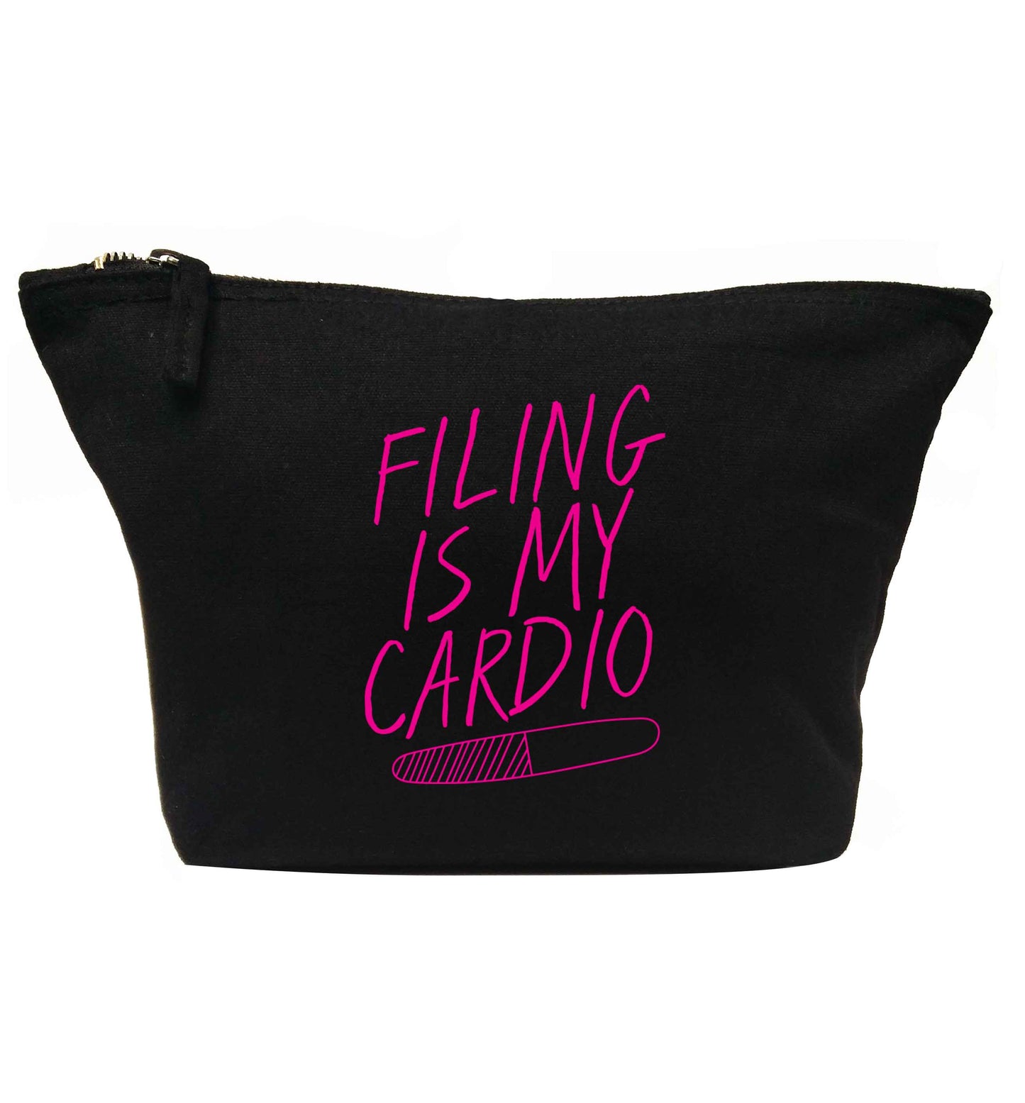 neon pink filing is my cardio | Makeup / wash bag