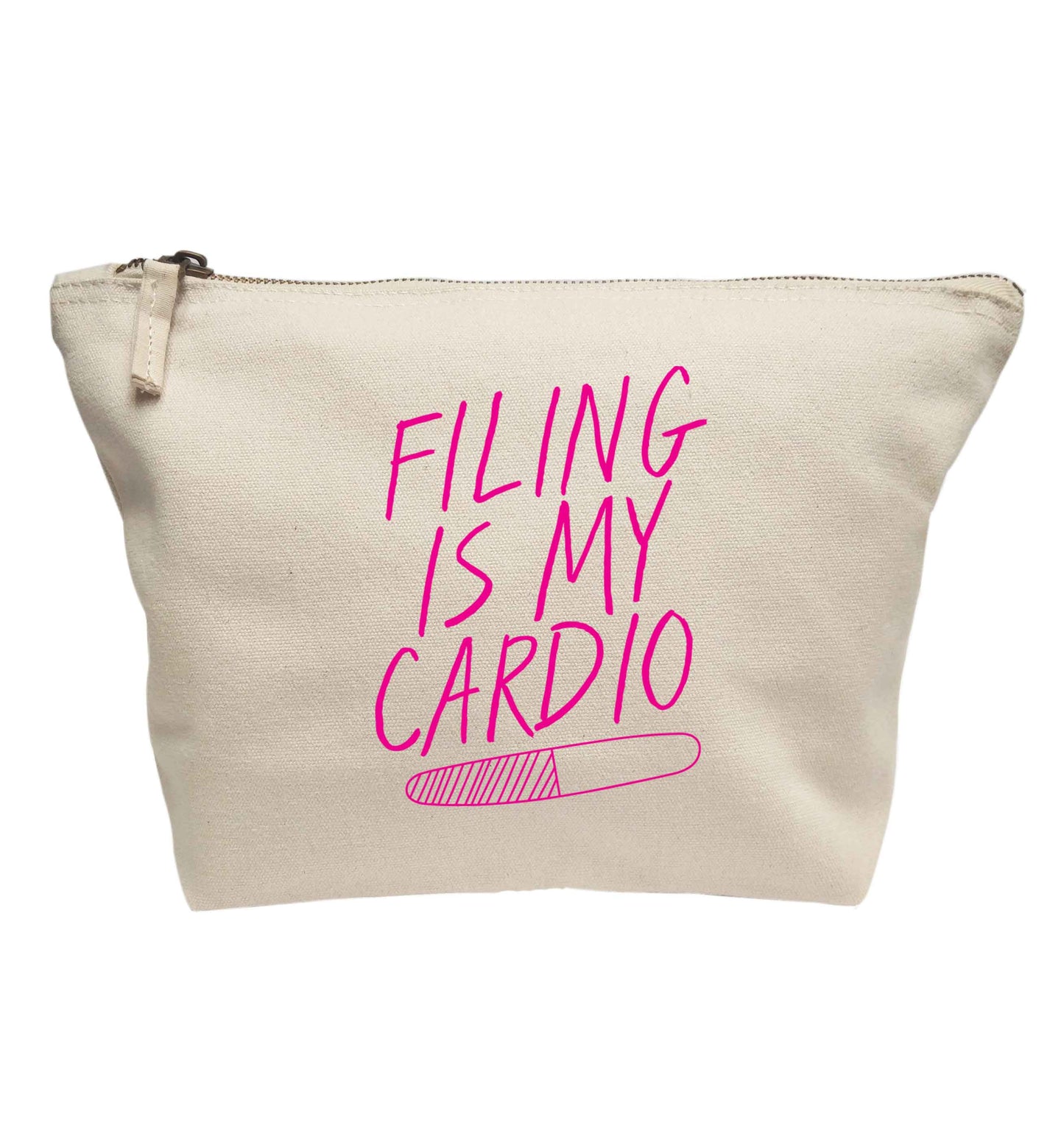 neon pink filing is my cardio | Makeup / wash bag