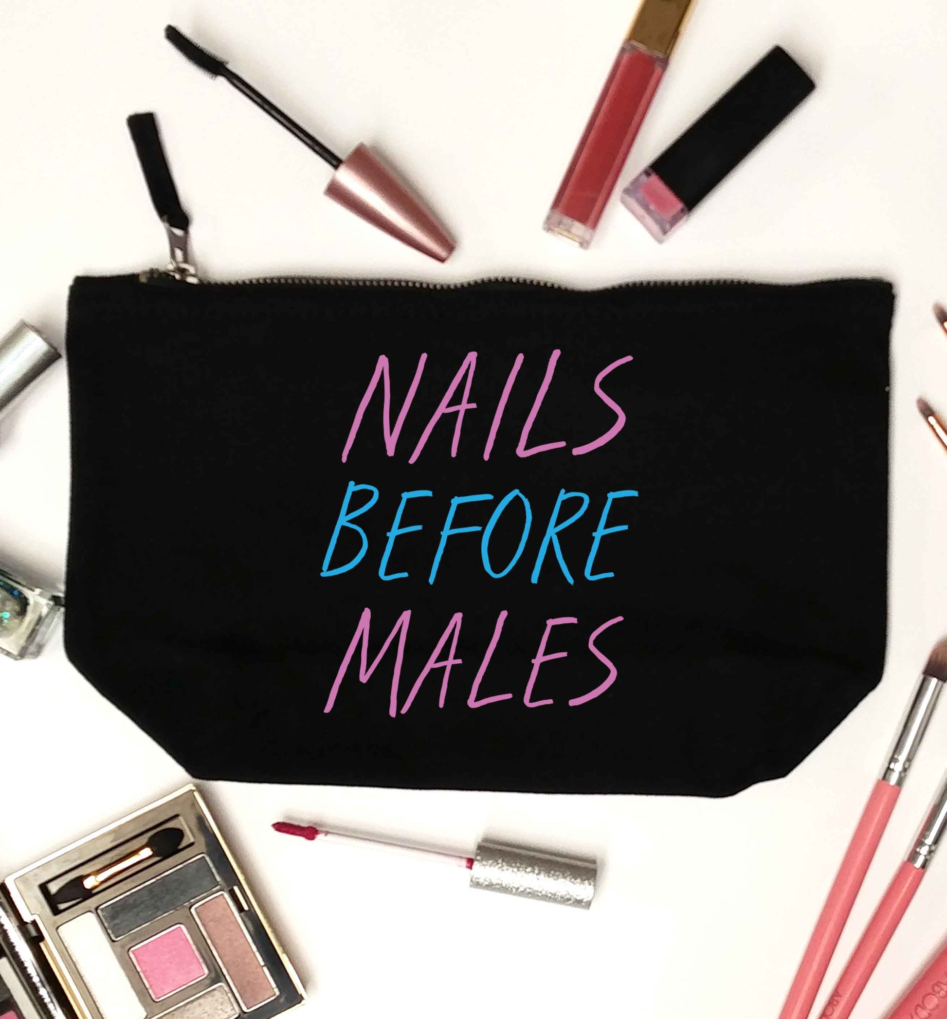 Nails before males black makeup bag