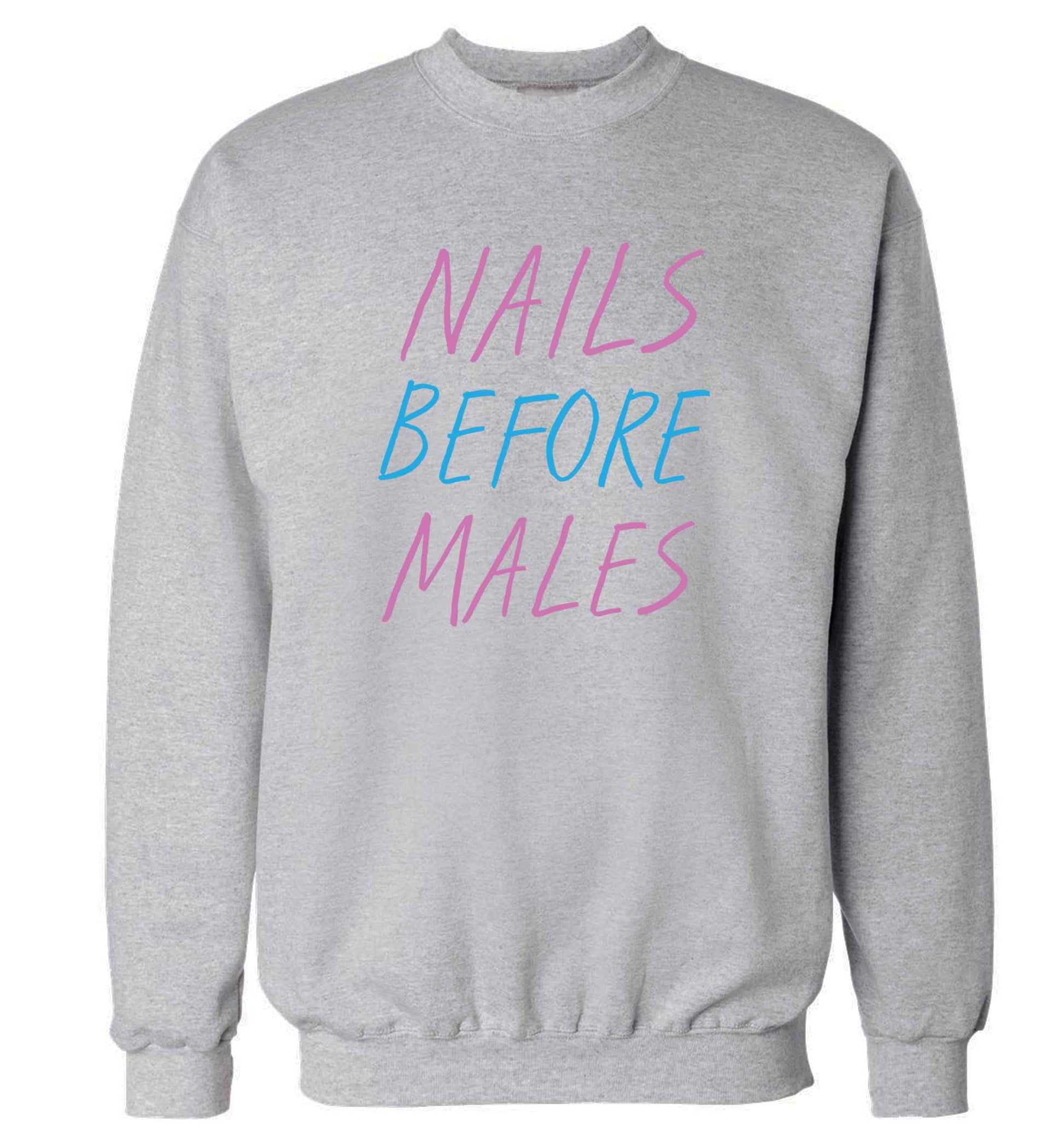 Nails before males adult's unisex grey sweater 2XL