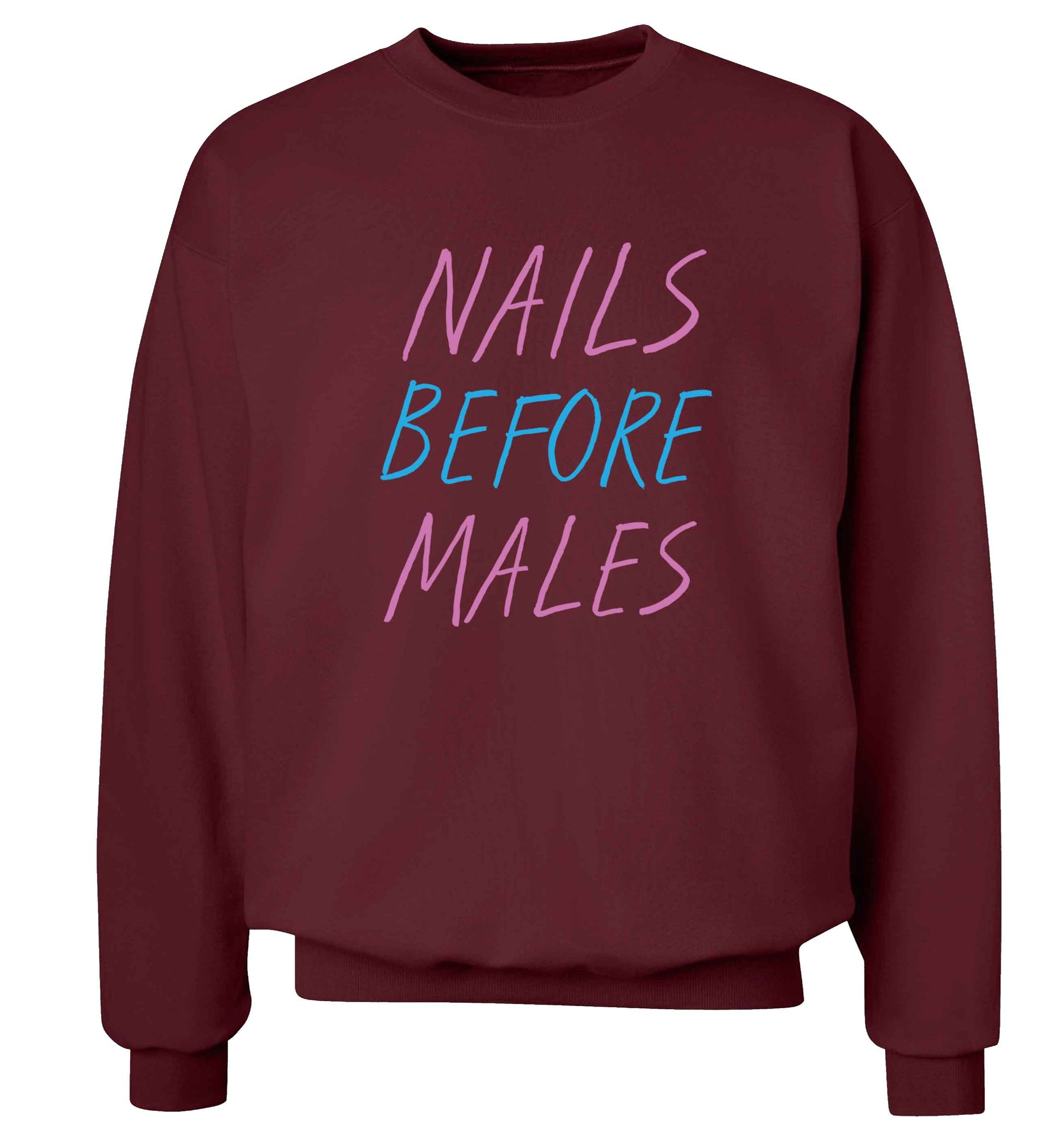 Nails before males adult's unisex maroon sweater 2XL