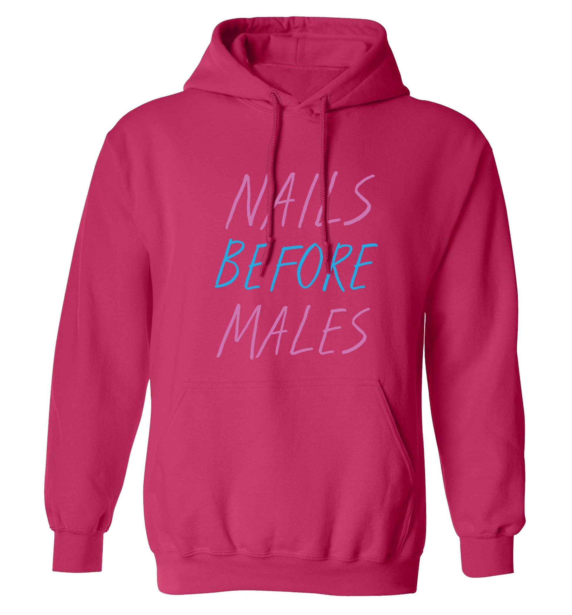 Nails before males adults unisex pink hoodie 2XL