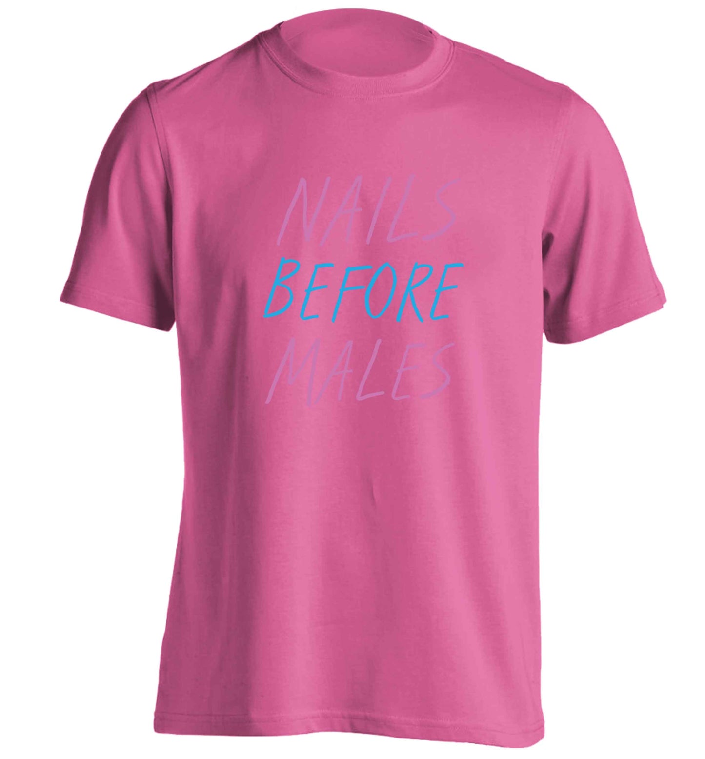 Nails before males adults unisex pink Tshirt 2XL