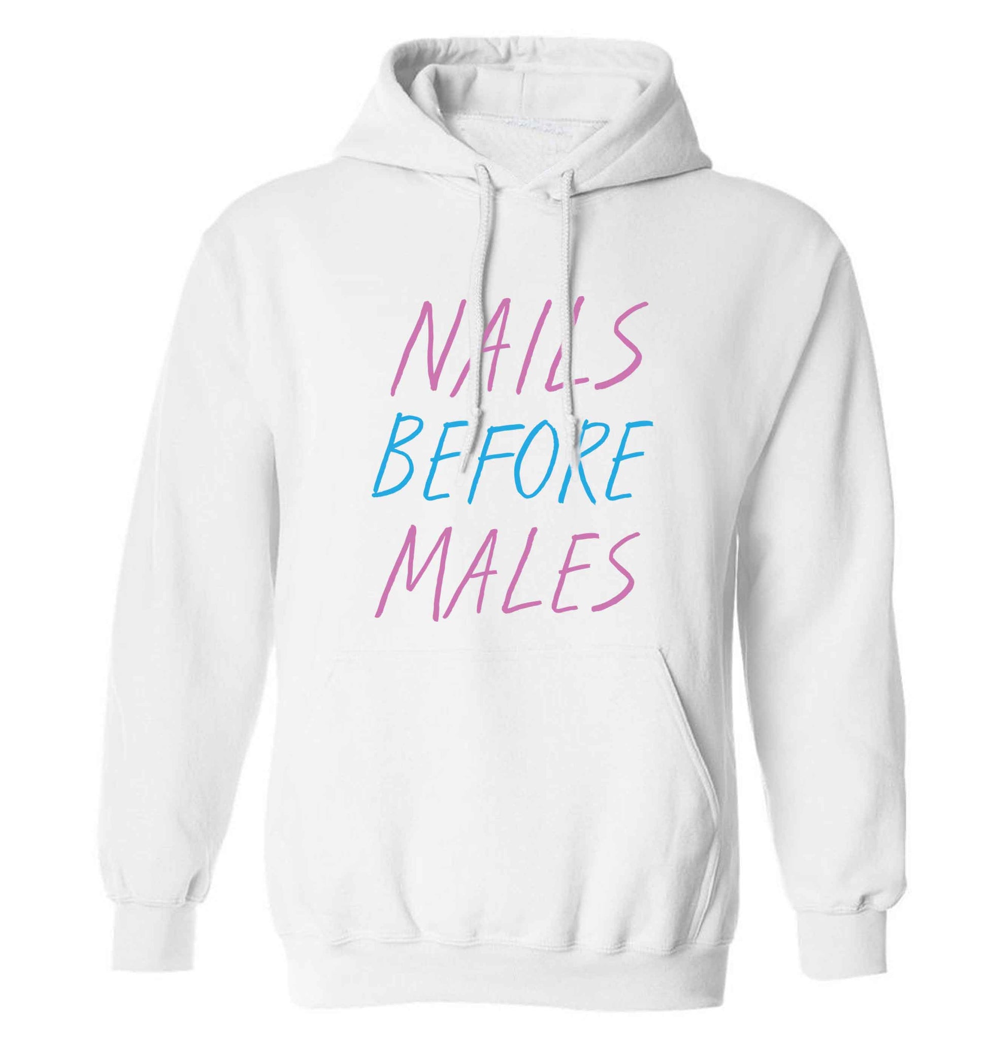 Nails before males adults unisex white hoodie 2XL