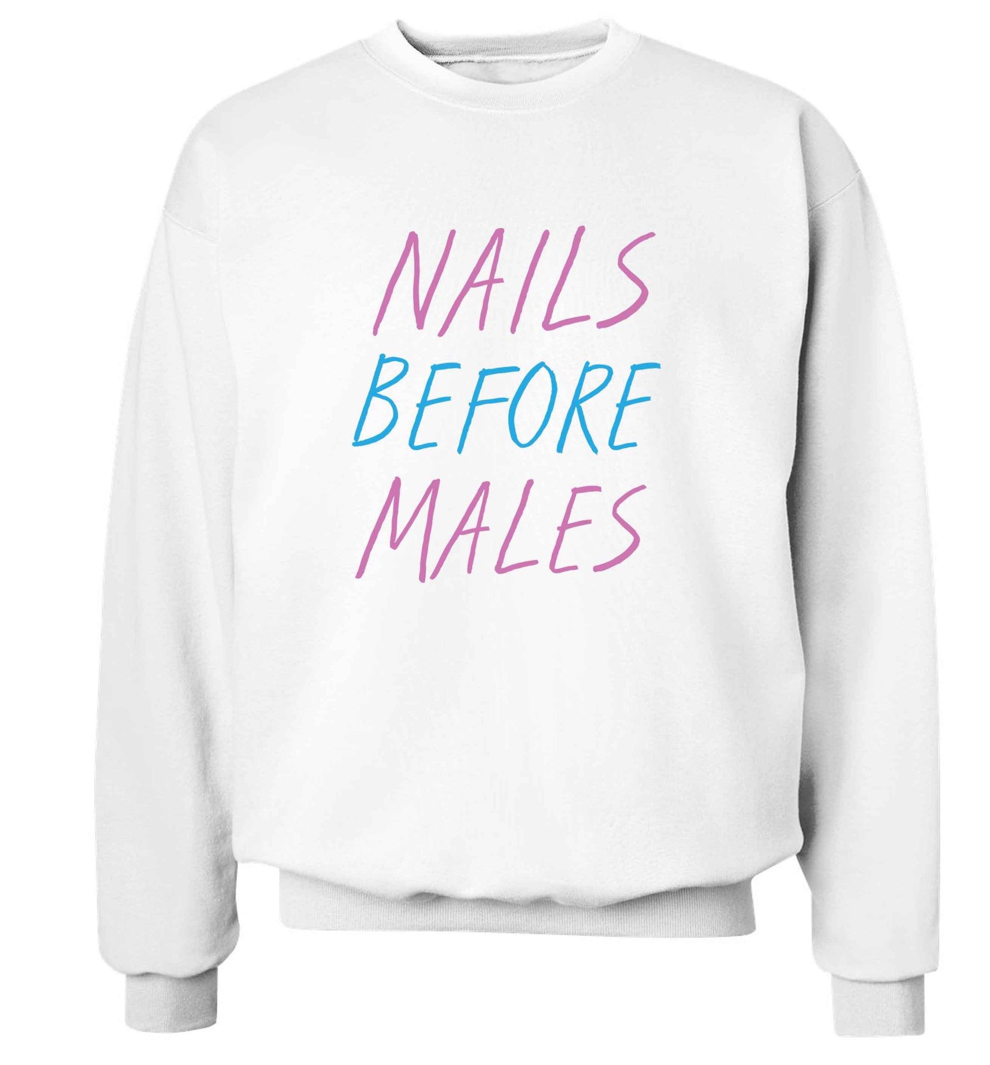 Nails before males adult's unisex white sweater 2XL