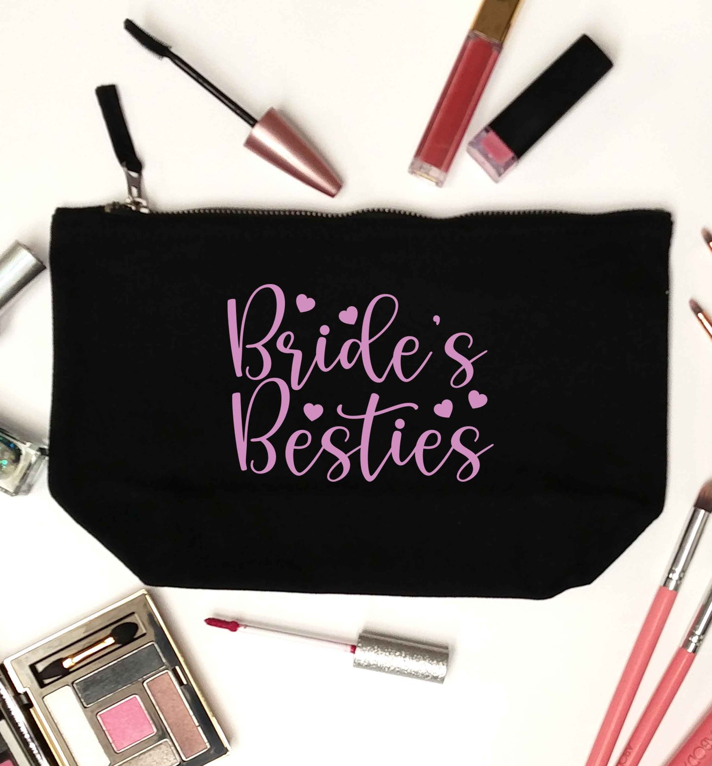 Brides besties black makeup bag