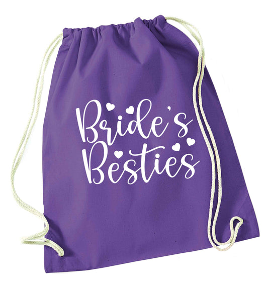 Brides besties purple drawstring bag